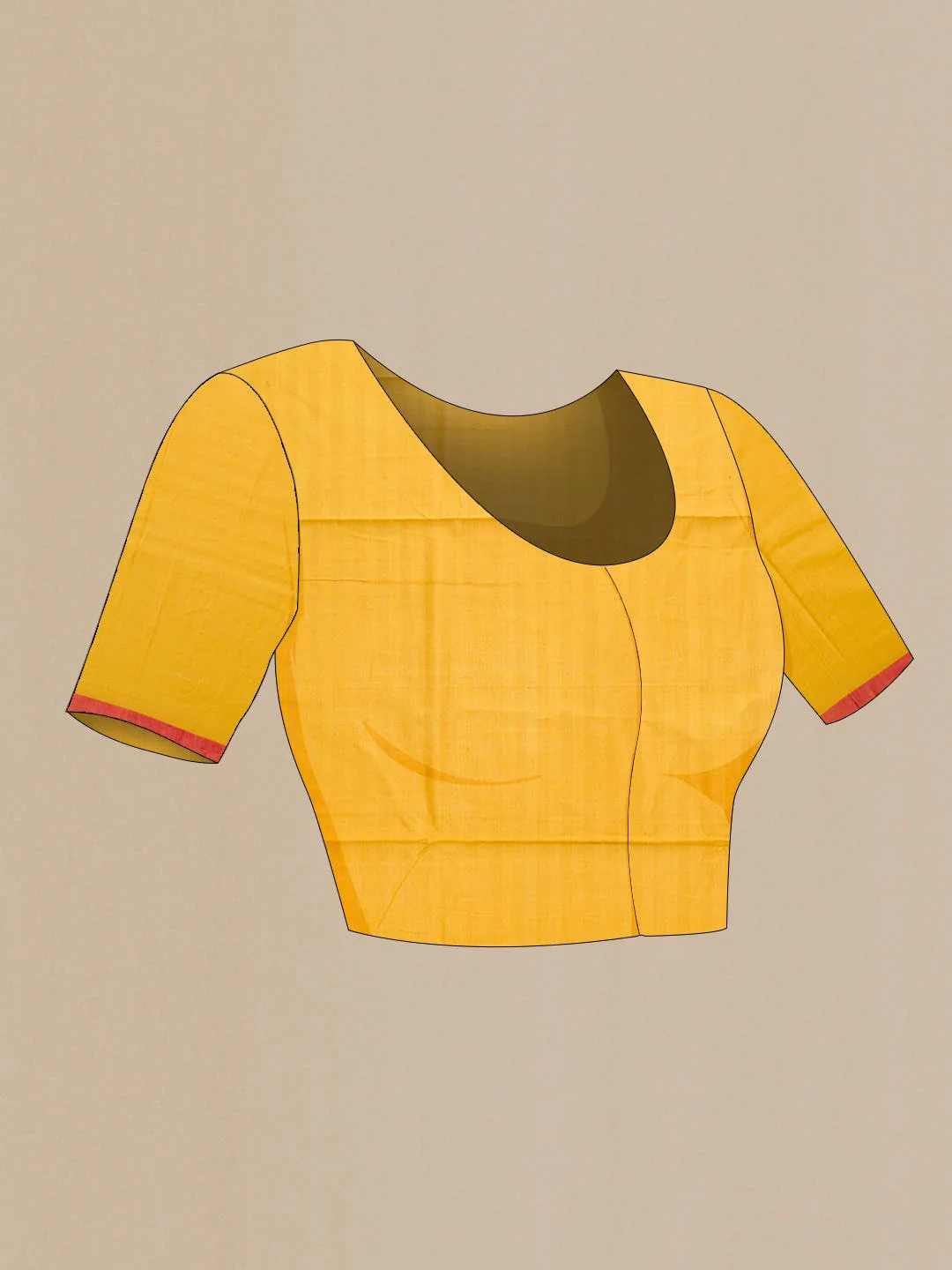 Yellow and Green Dual Tone Blended Chanderi Silk Cotton Saree - Image 3