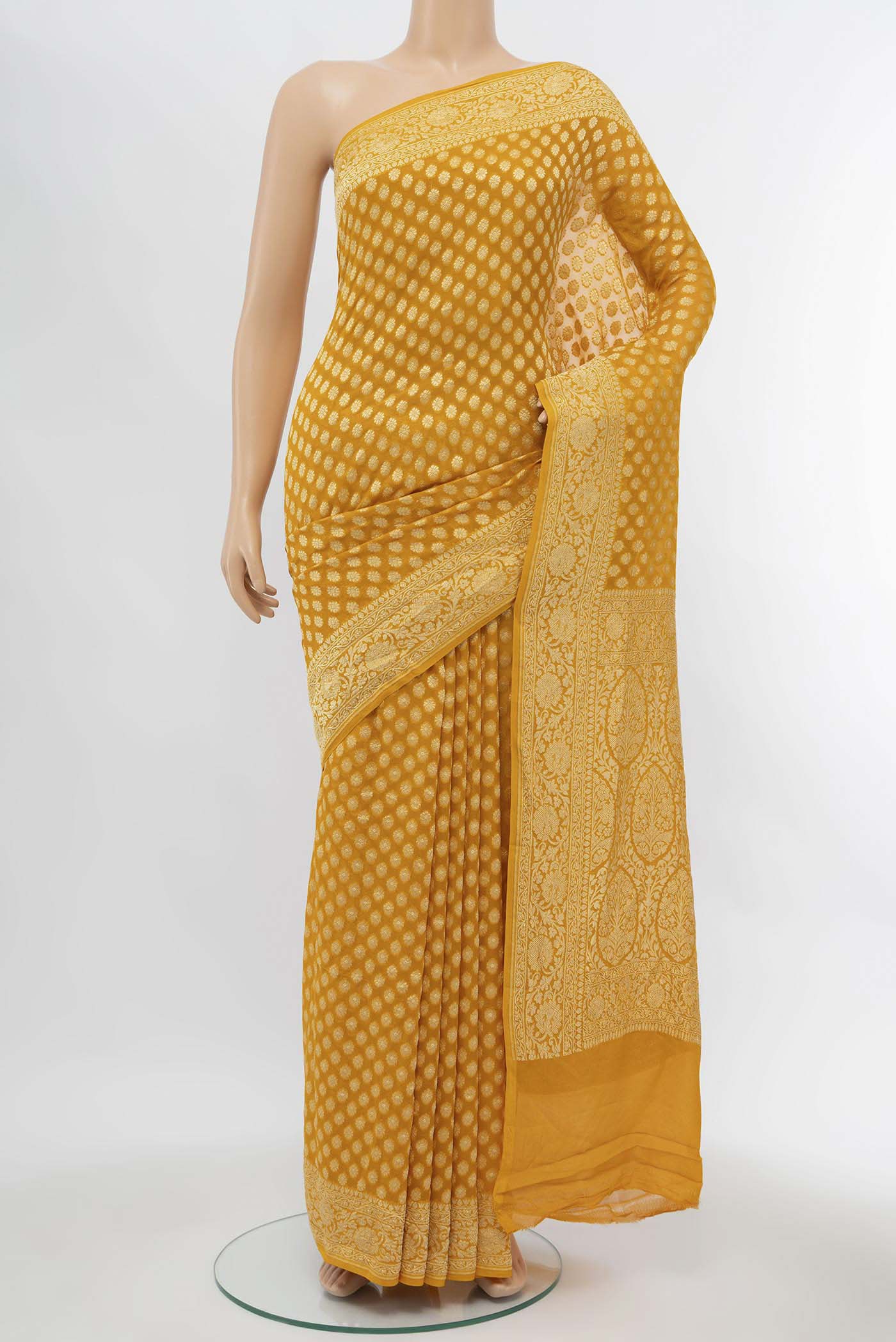 Yellow Banarasi Georgette Saree