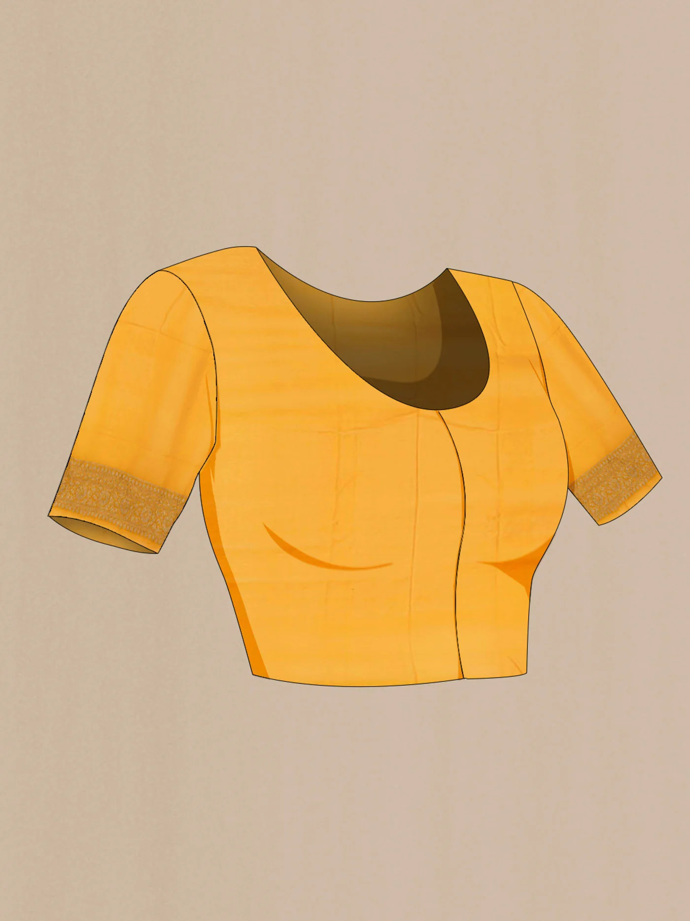 Yellow Banarasi Georgette Saree - Image 4