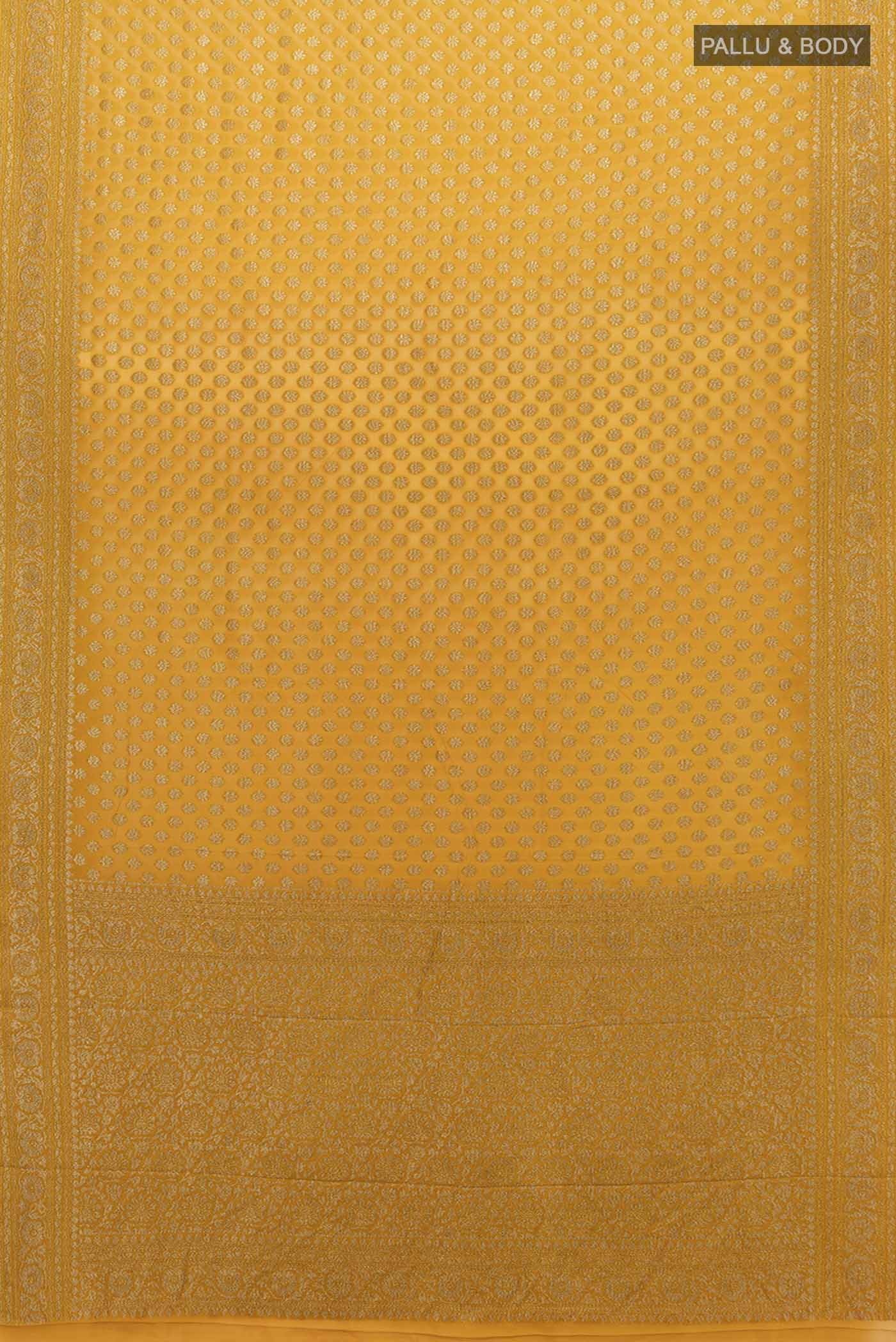 Yellow Banarasi Georgette Saree - Image 5