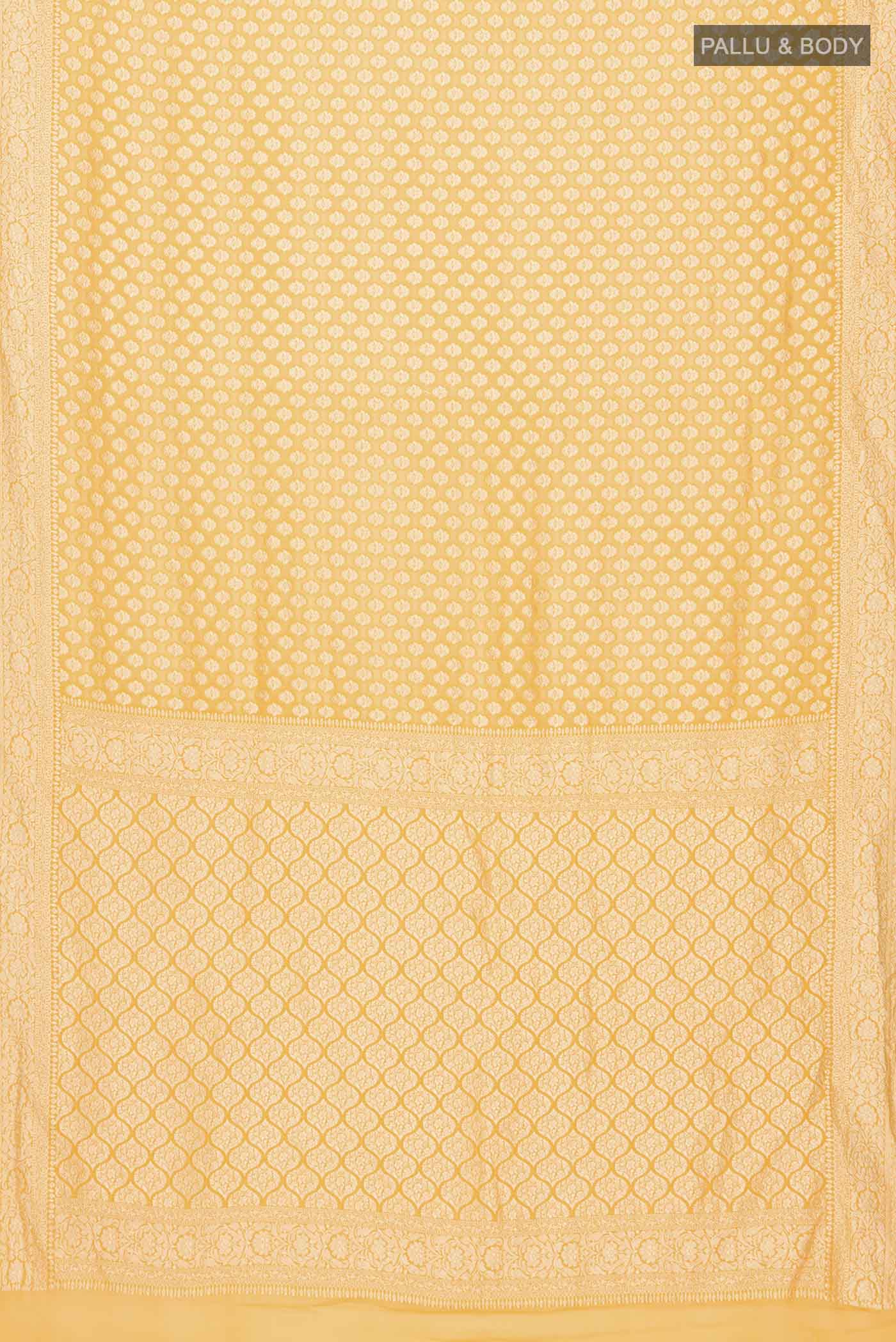 Yellow Banarasi Georgette Saree - Image 5