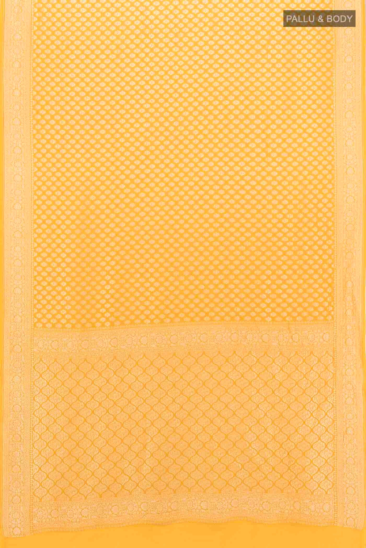 Yellow Banarasi Georgette Saree - Image 5