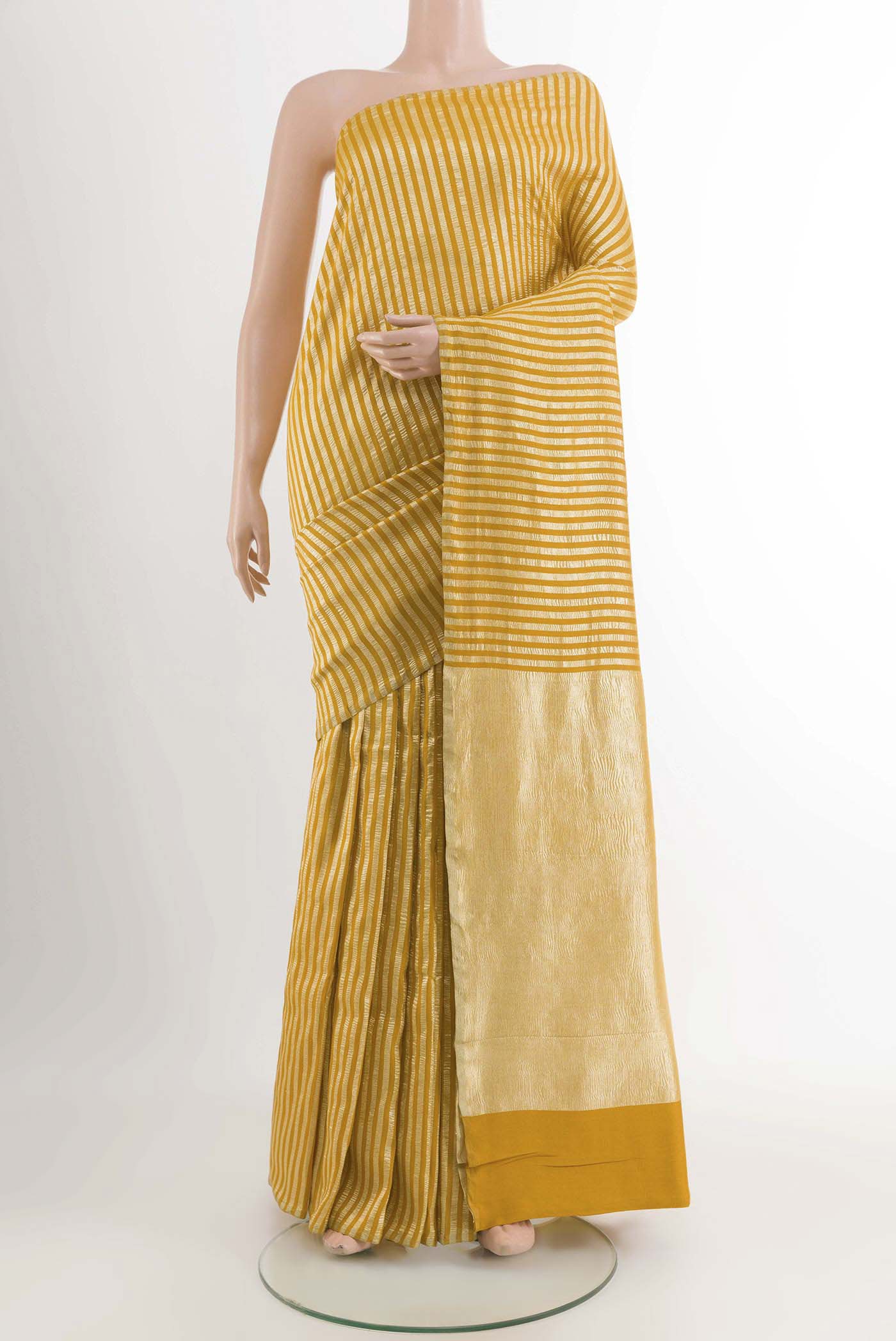 Yellow Banarasi Georgette Saree