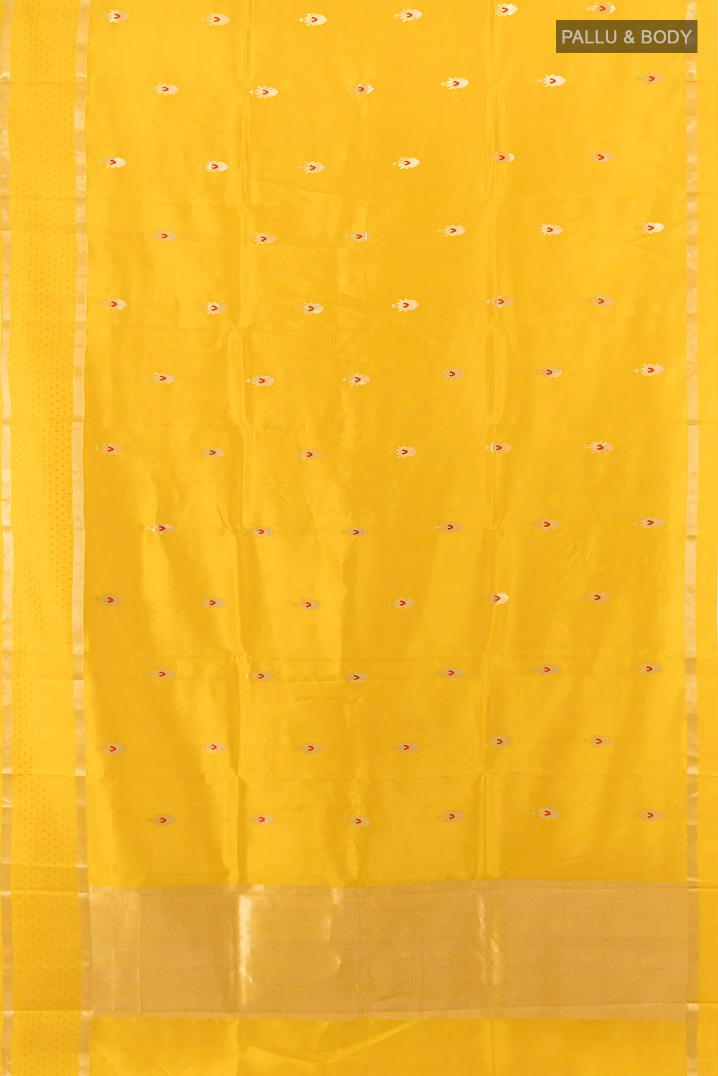 Yellow Banarasi Silk Saree - Image 5