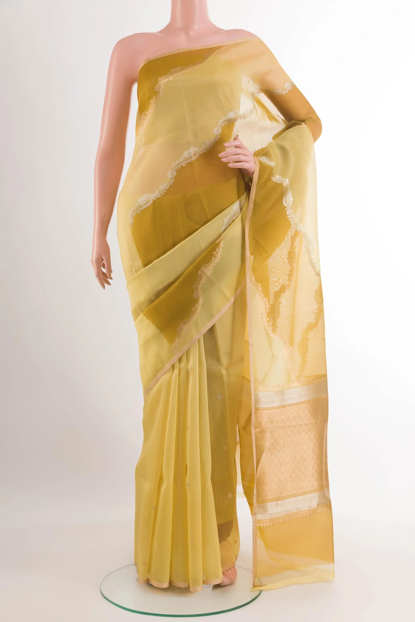 Multi Color Banarasi Kora Silk Saree
