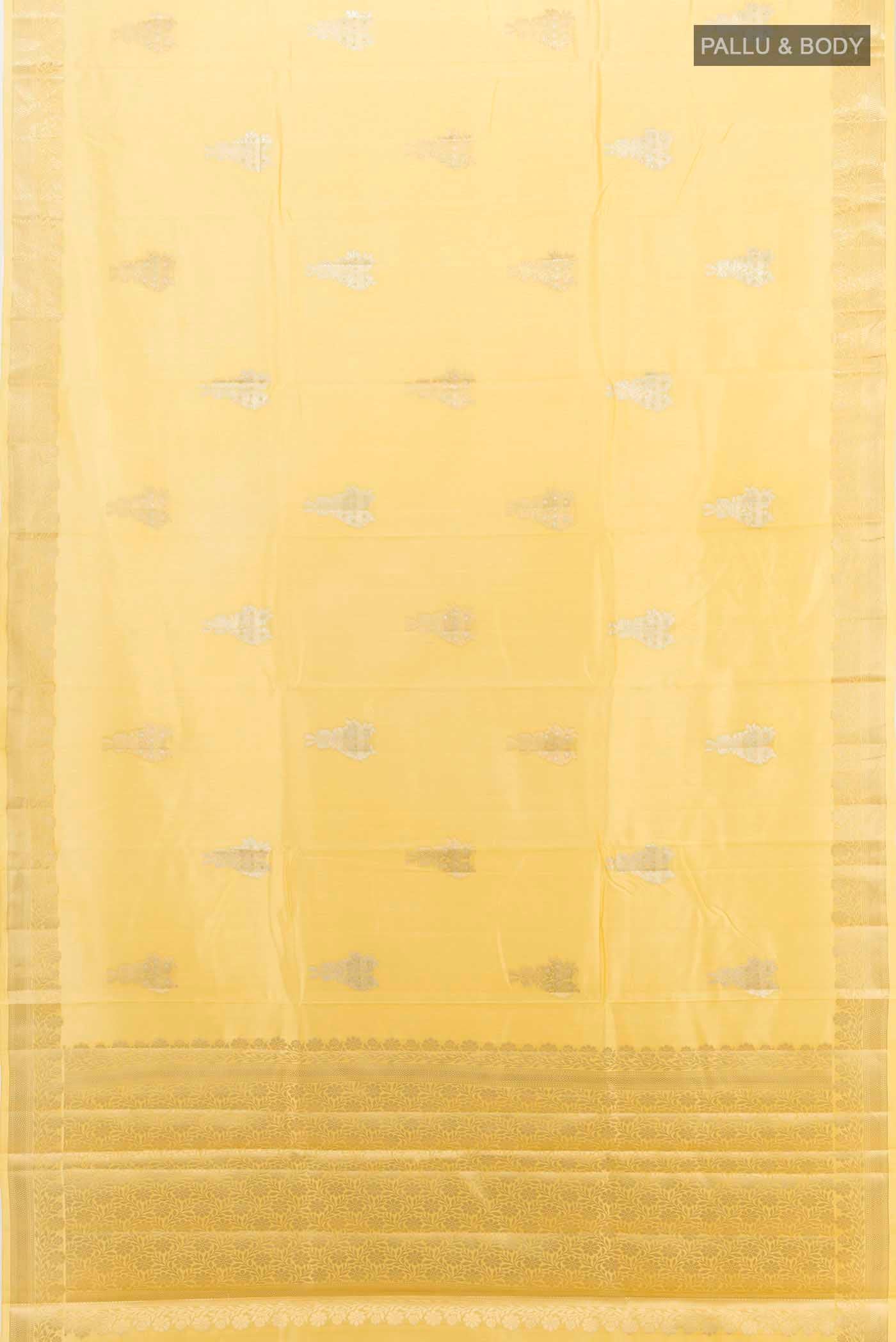 Yellow Banarasi Raw Silk Saree - Image 5
