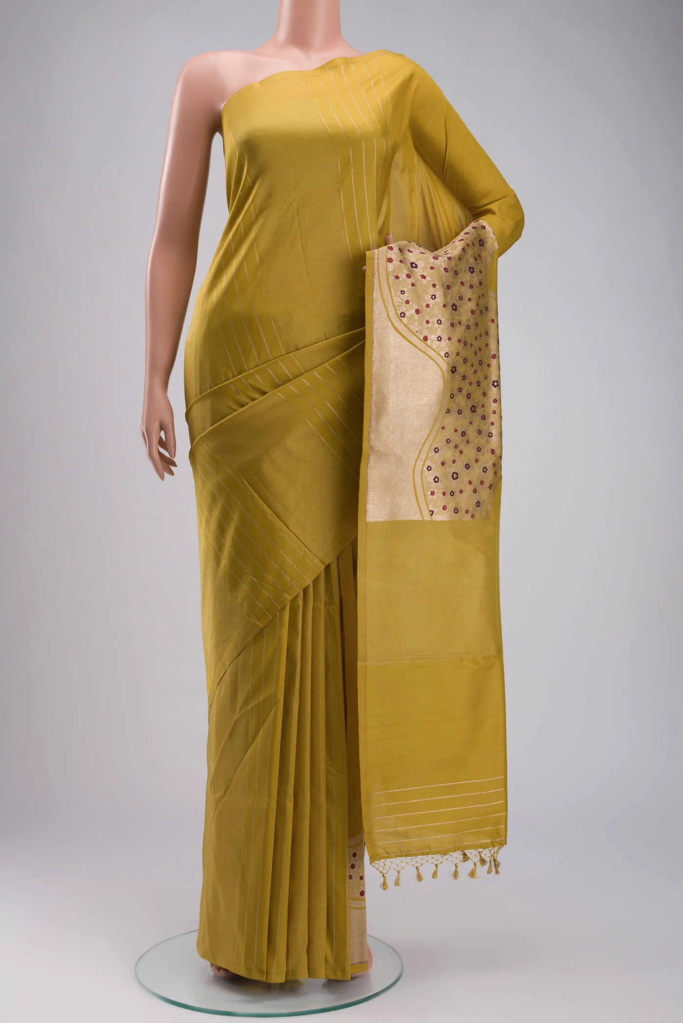 Yellow Banarasi Silk Saree