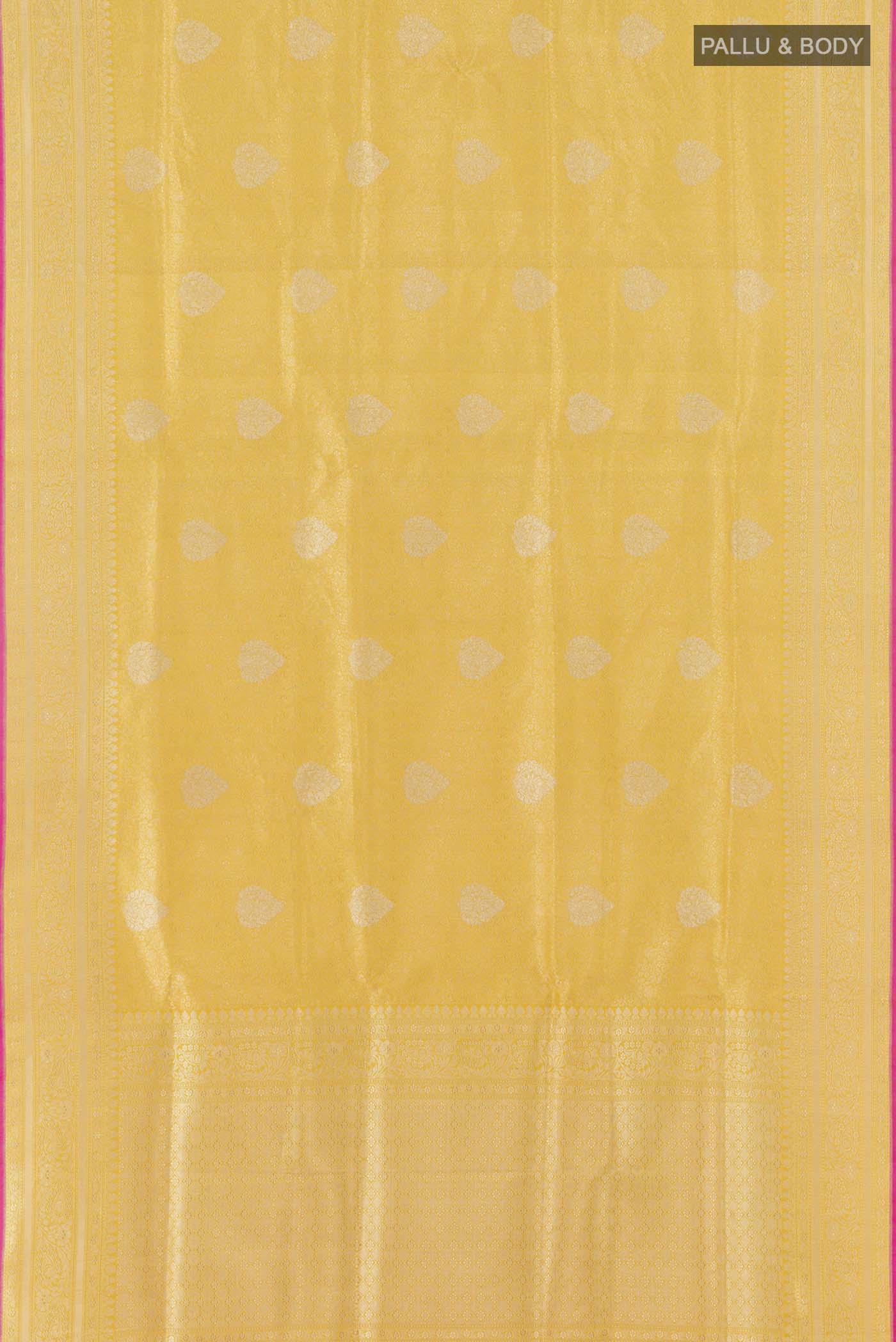 Yellow Banarasi Silk Saree - Image 6