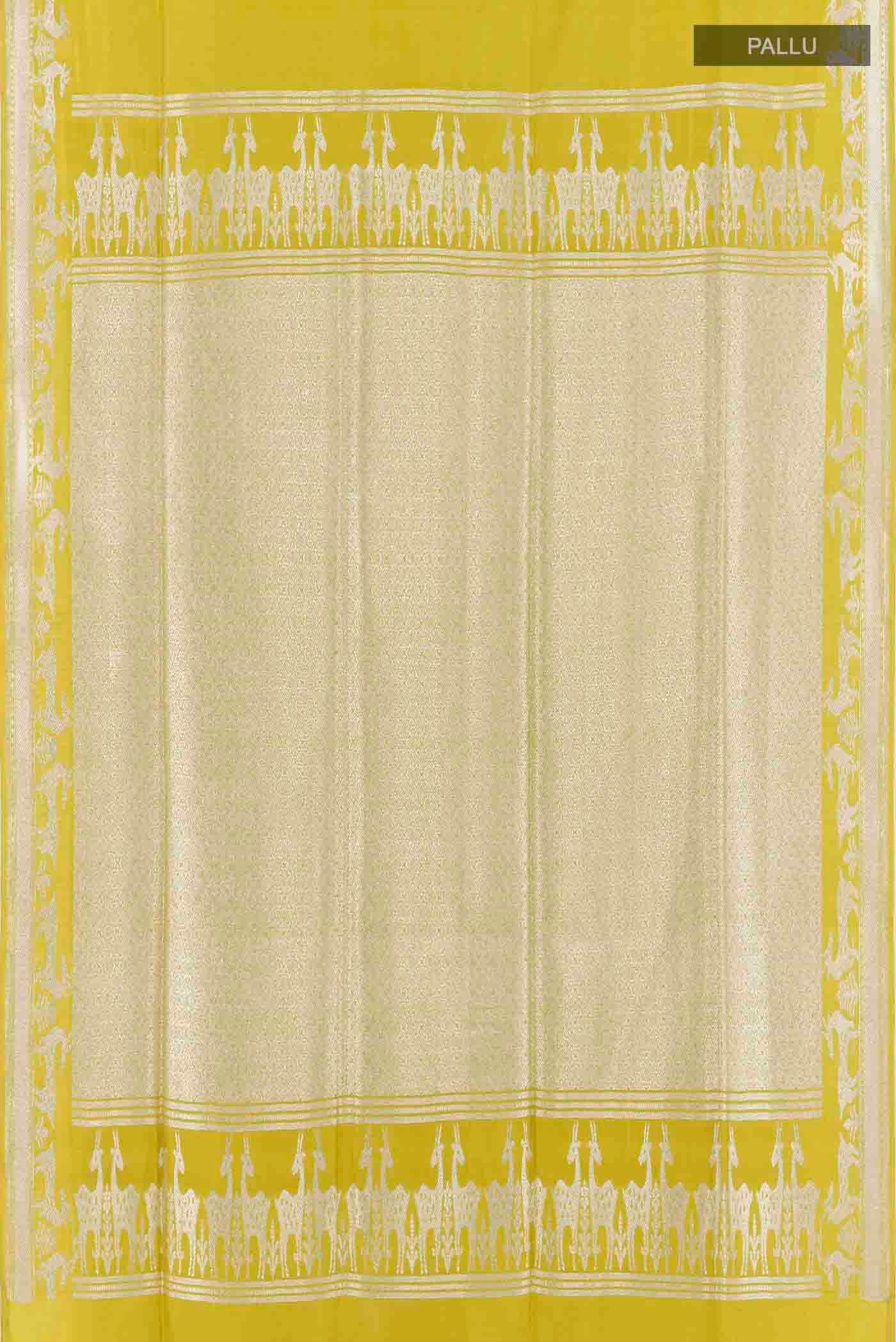 Yellow Banarasi Silk Saree - Image 6