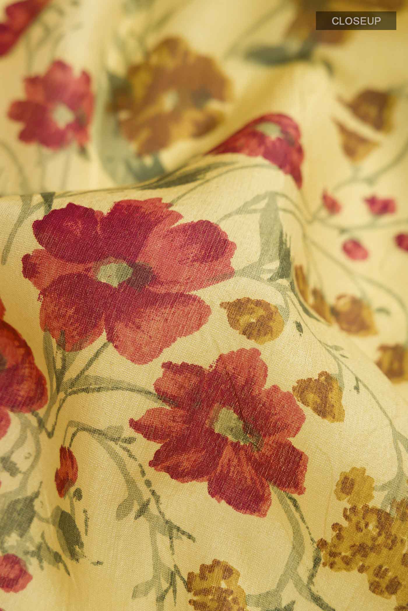Yellow Bhagalpuri Tussar Silk Saree - Image 2