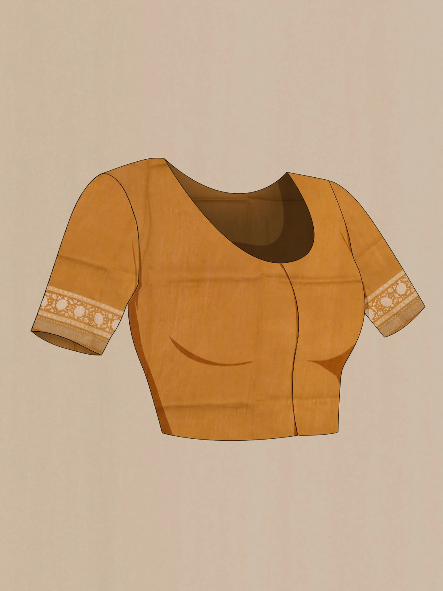 Yellow Bhagalpuri Tussar Silk Saree - Image 4