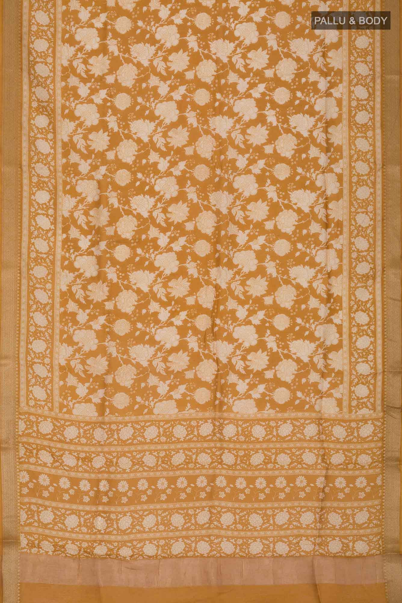 Yellow Bhagalpuri Tussar Silk Saree - Image 5