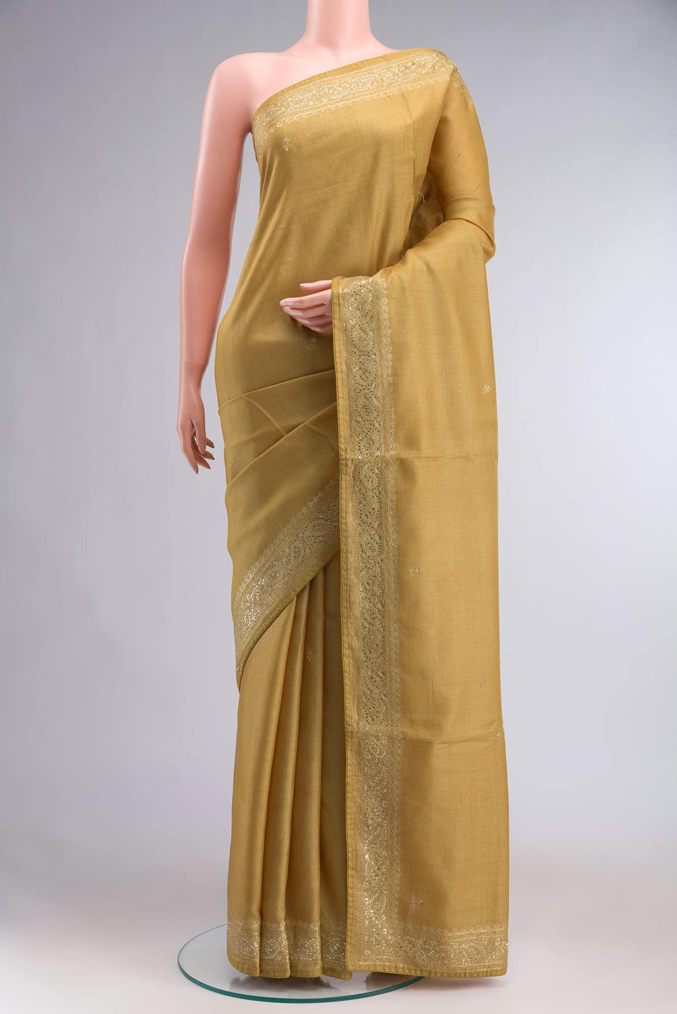 Yellow Bhagalpuri Tussar Silk Saree