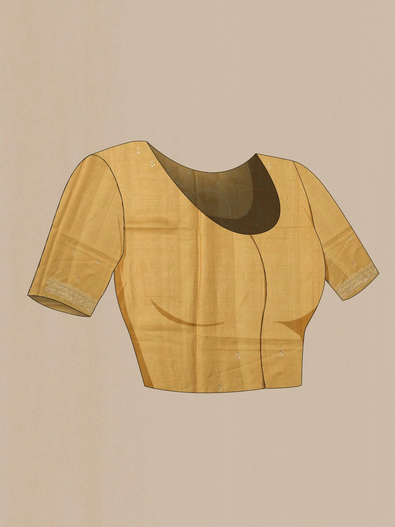 Yellow Bhagalpuri Tussar Silk Saree - Image 6