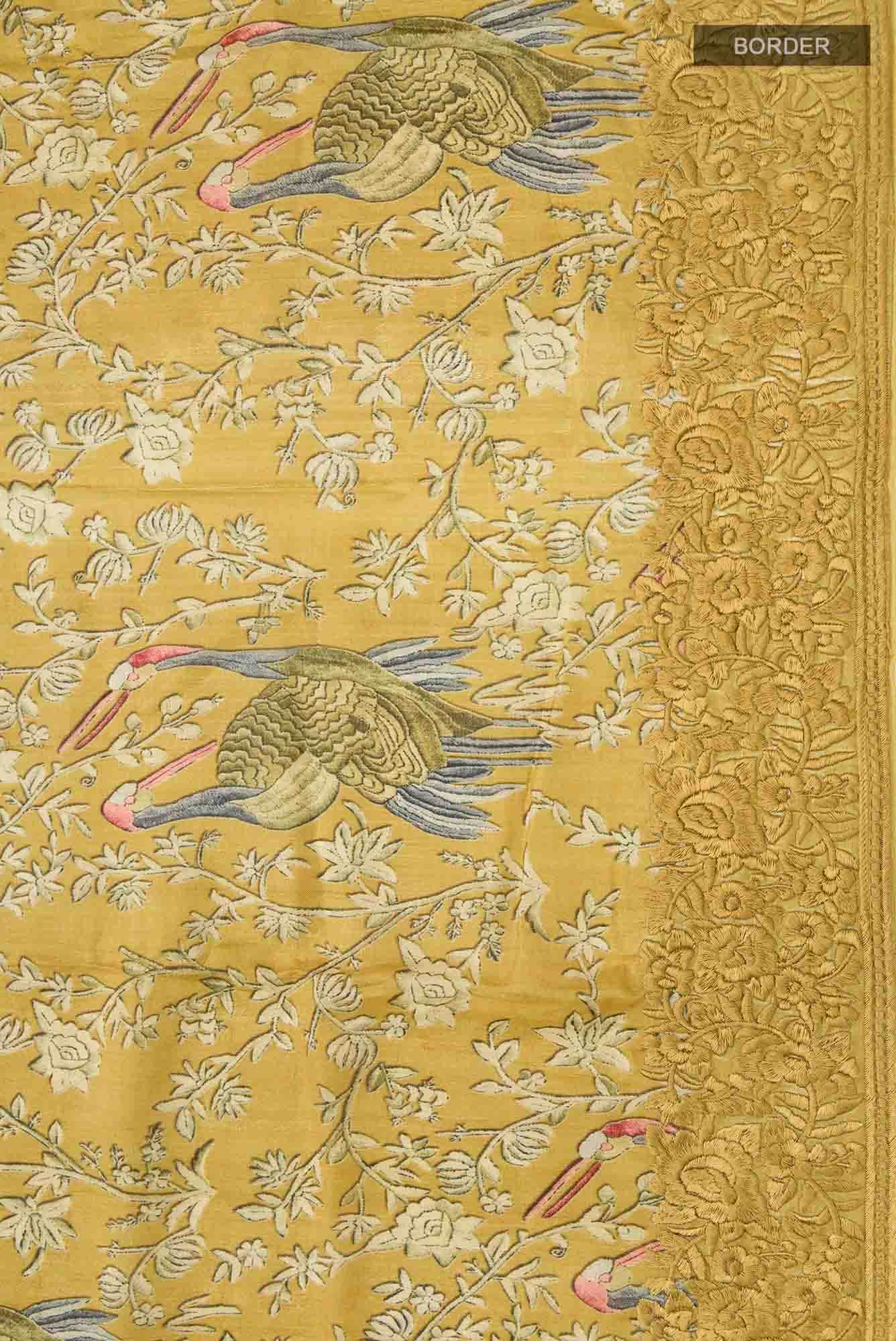 Yellow Bhagalpuri Tussar Silk Saree - Image 4