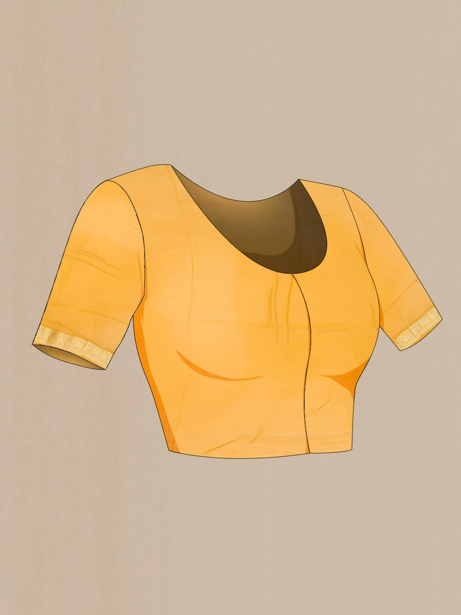 Yellow Blended Banarasi Georgette Saree - Image 3