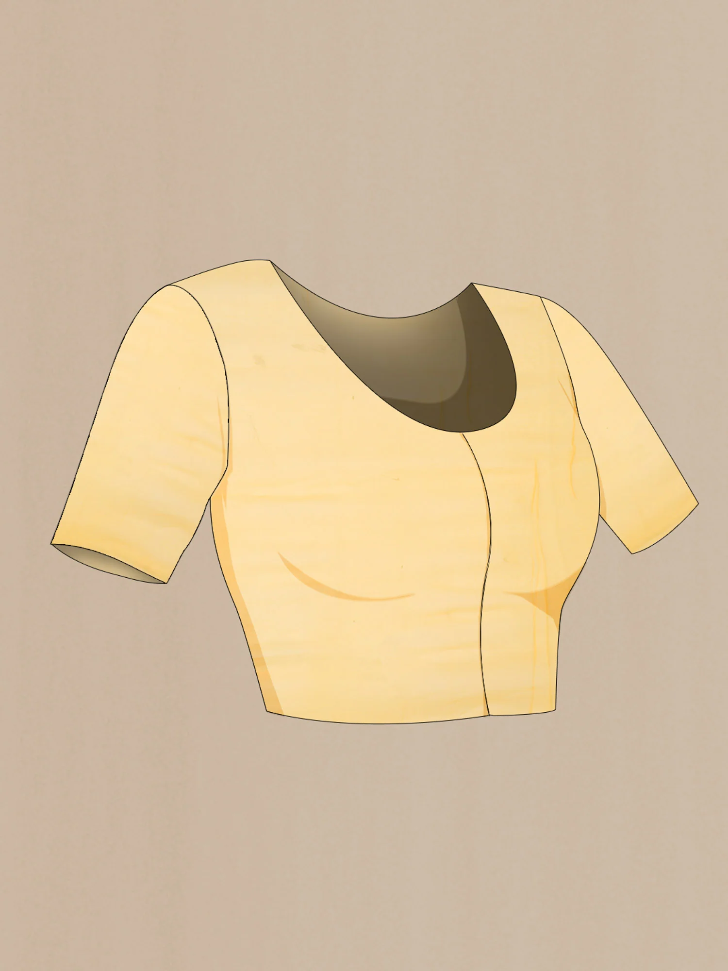 Yellow Blended Chiffon Saree - Image 4