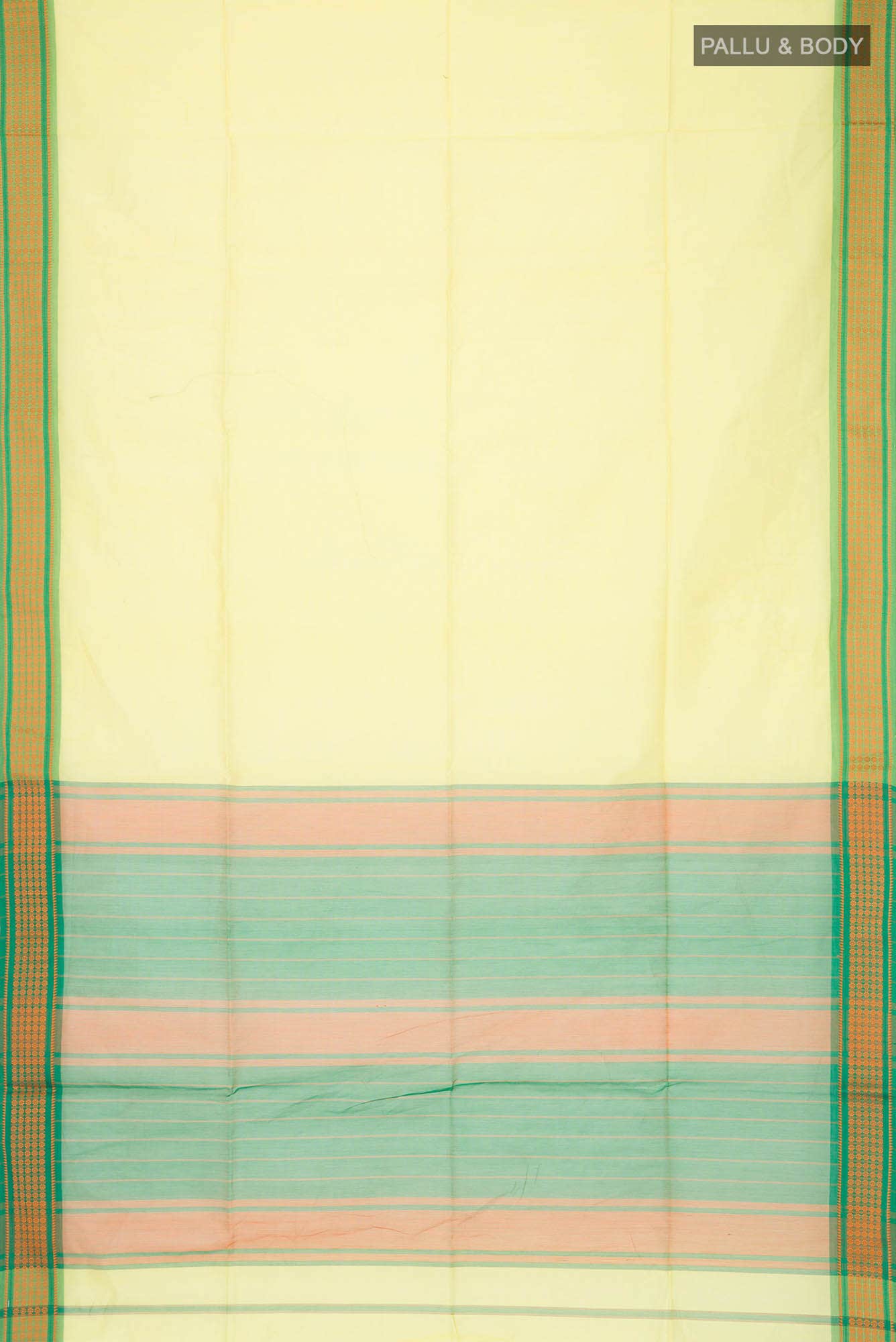 Yellow Blended Maheshwari Silk Cotton Saree - Image 2