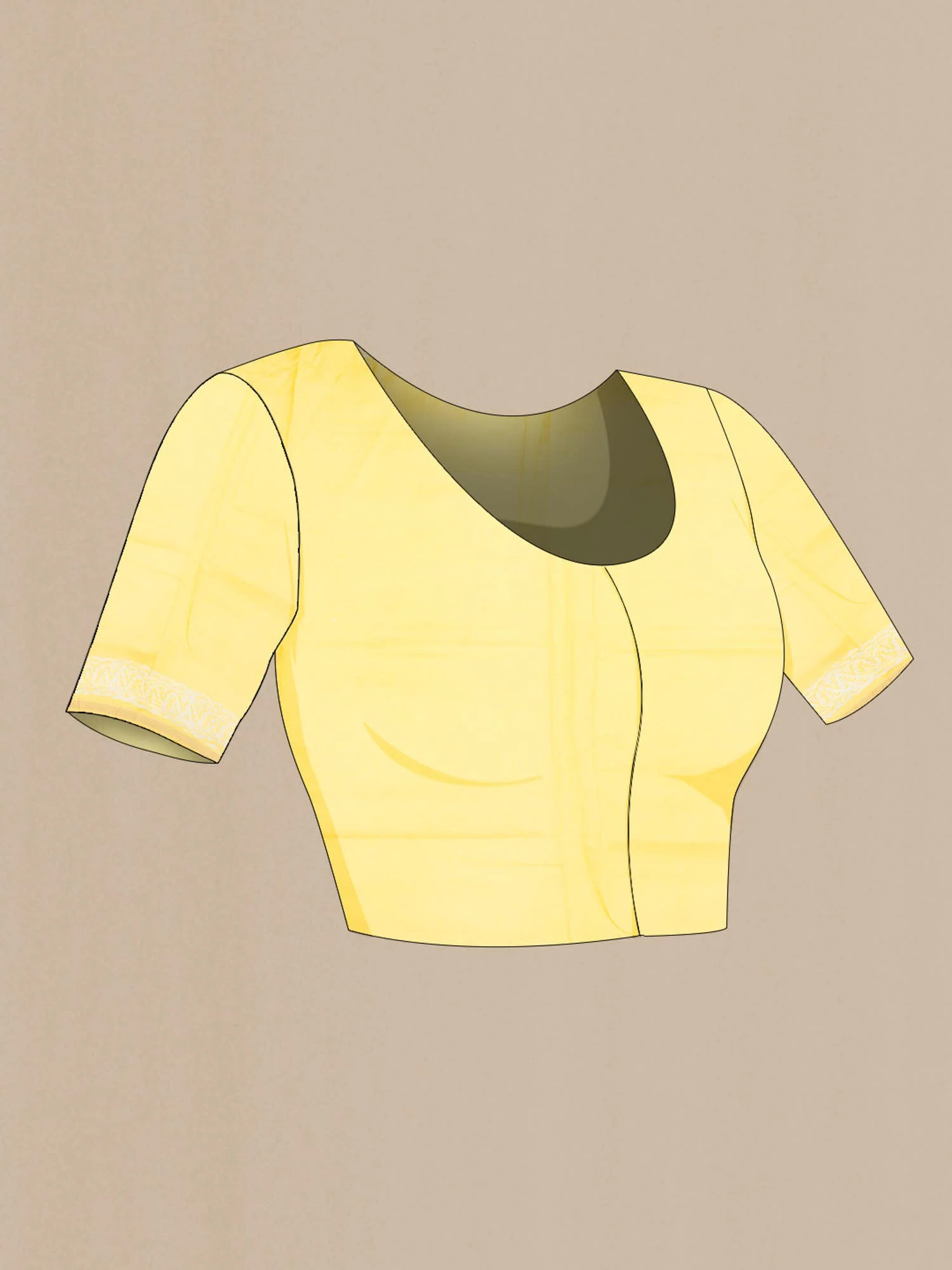 Yellow Chanderi Silk Cotton Saree - Image 3