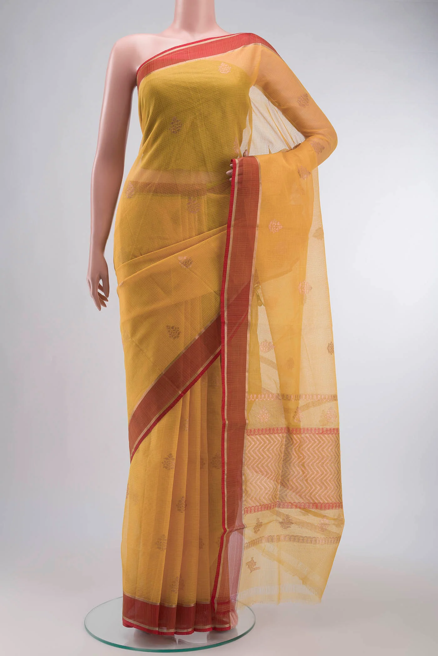 Yellow Chanderi Silk Saree