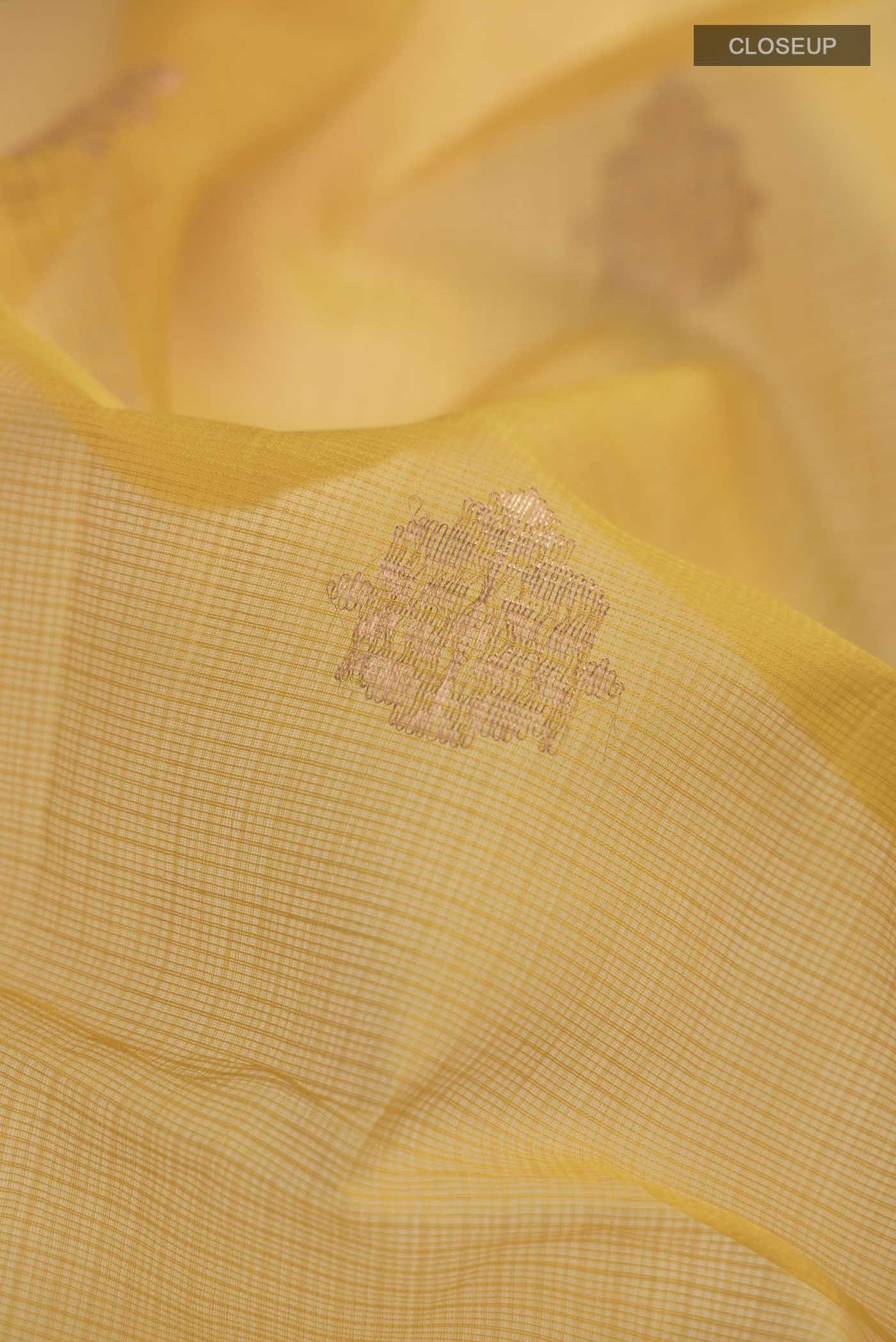 Yellow Chanderi Silk Saree - Image 2