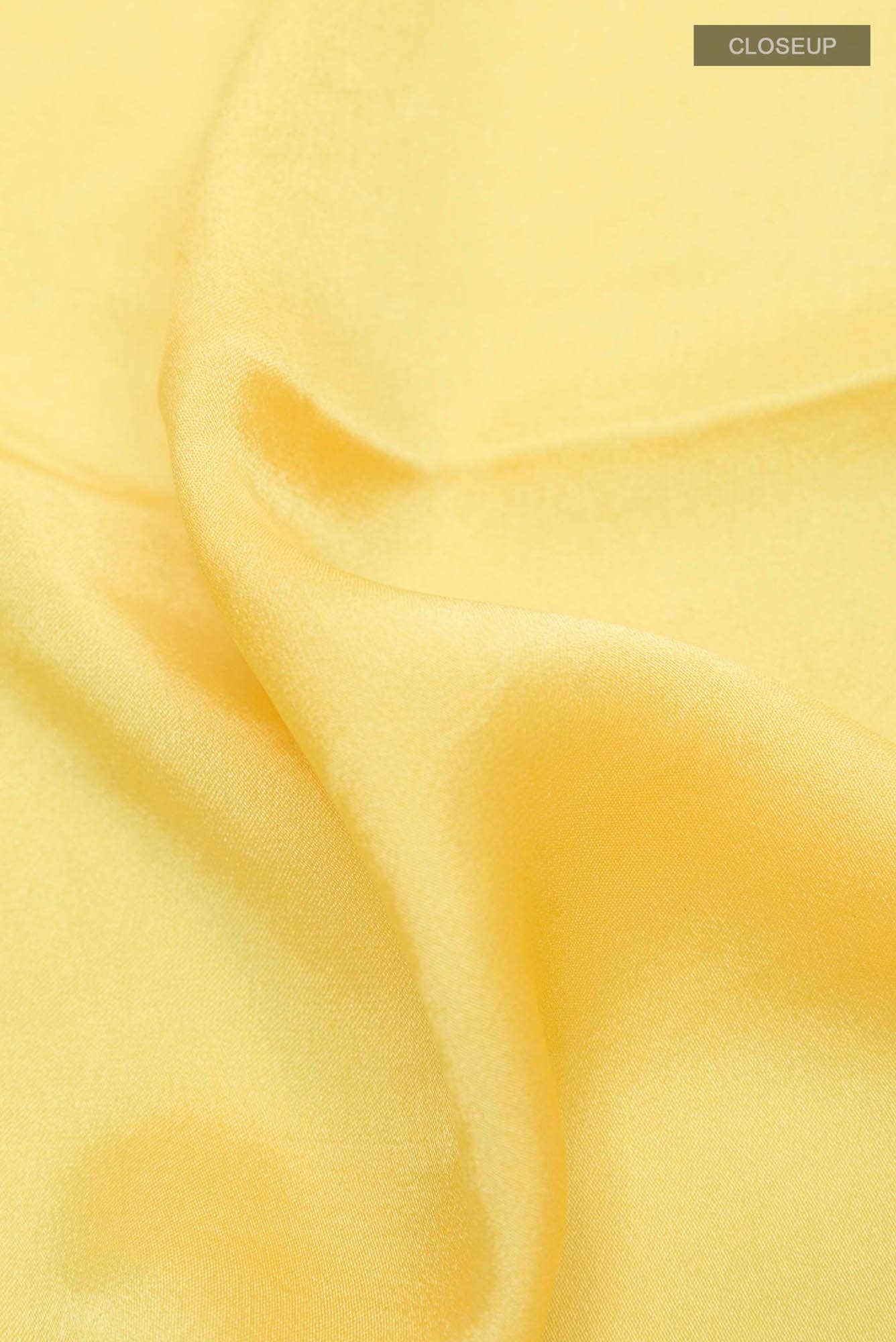 Yellow Crepe Saree - Image 2
