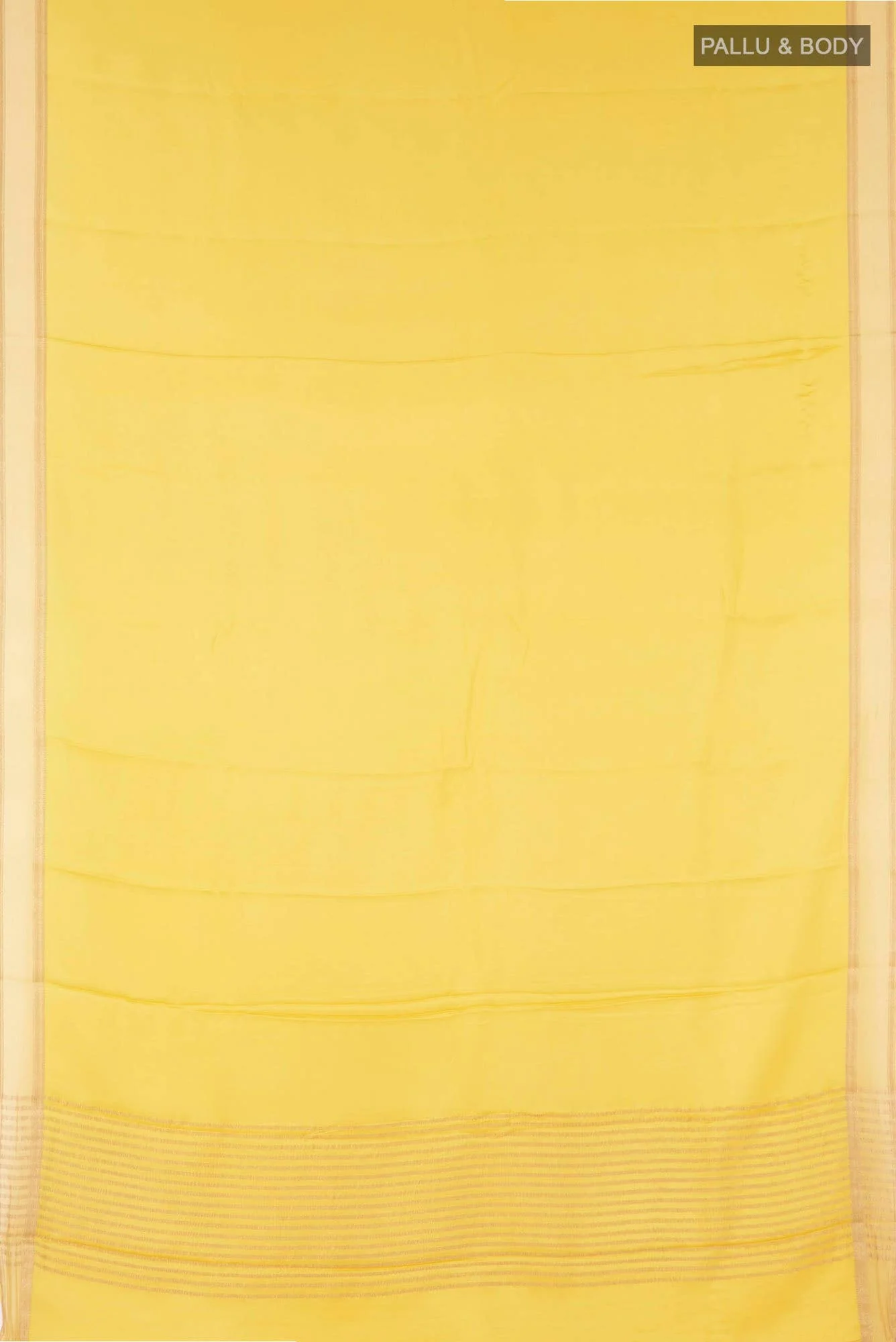 Yellow Crepe Saree - Image 3