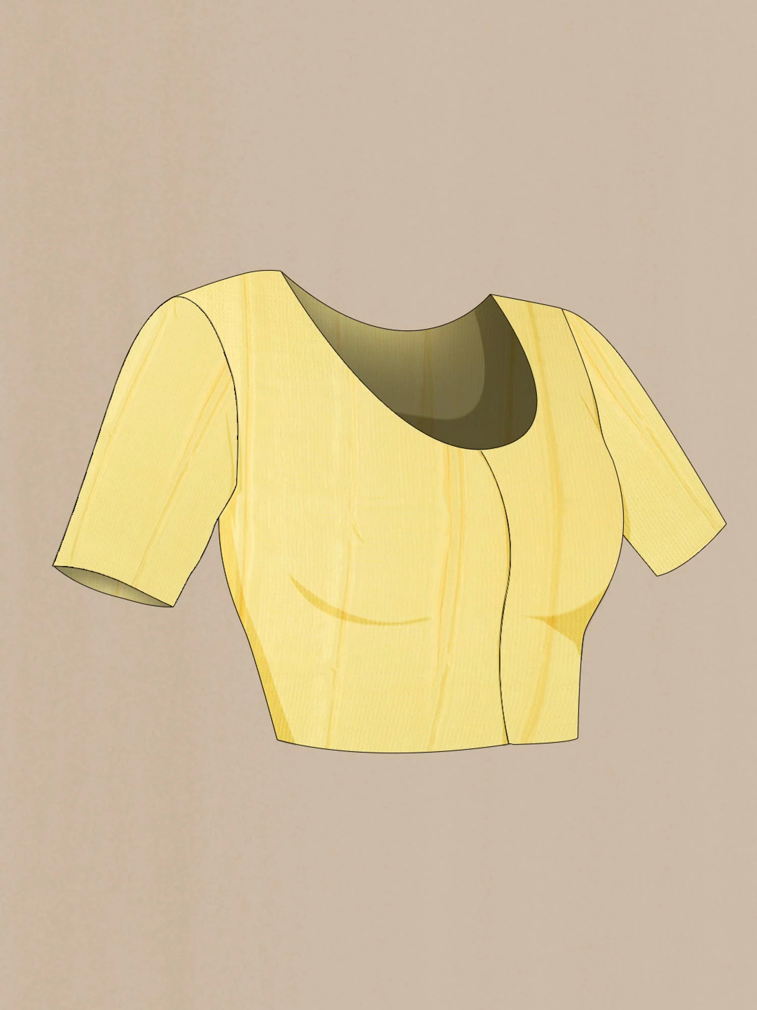 Yellow Crepe Saree - Image 5