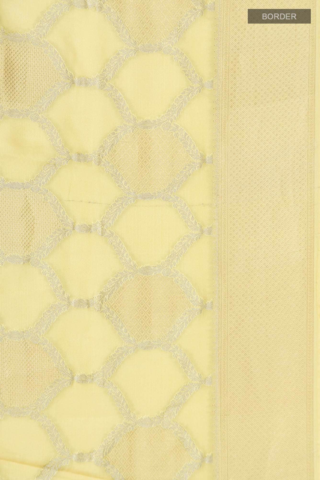Yellow Crepe Saree - Image 5
