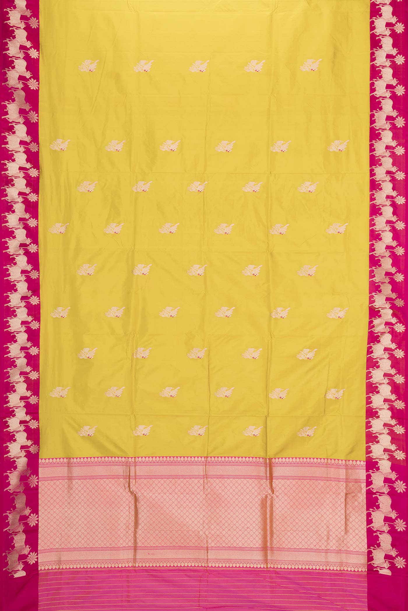 Yellow Dual Tone Banarasi Saree - Image 6