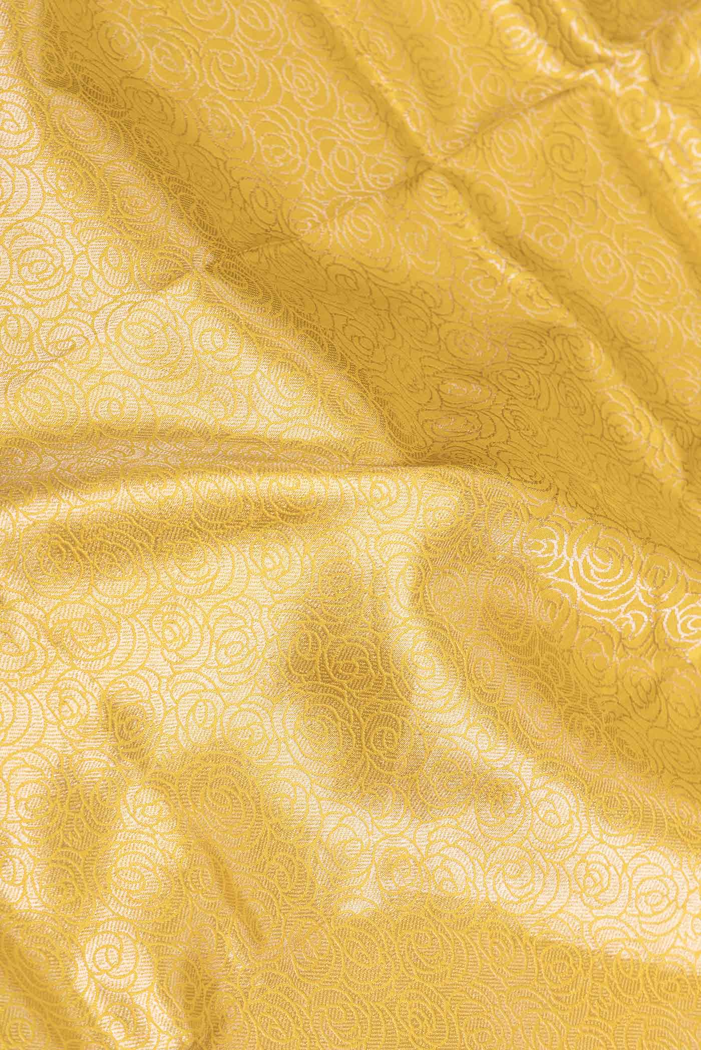 Yellow Dual Tone Banarasi Silk Saree - Image 2