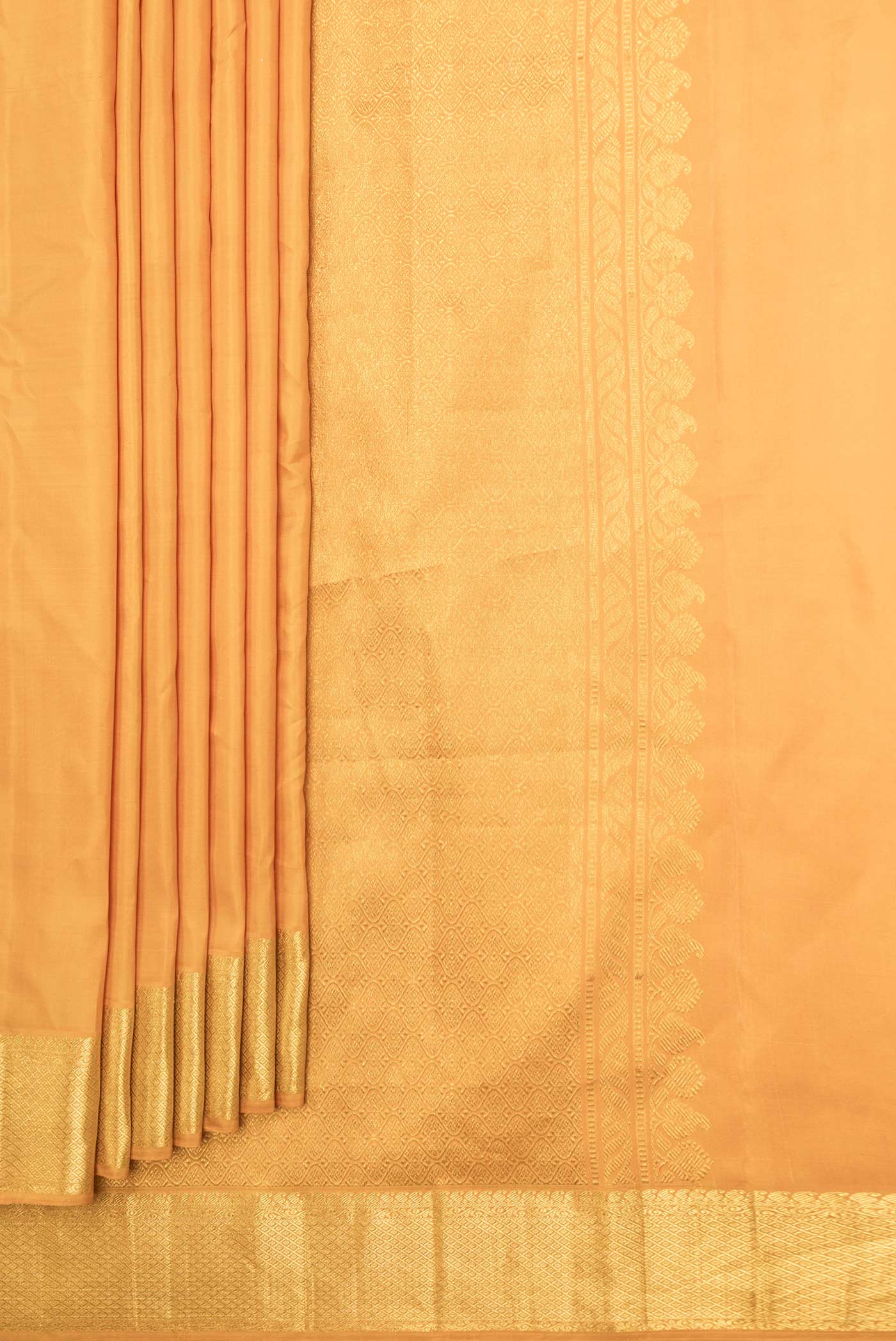 Yellow Dual Tone Kanchipuram Saree - Image 4
