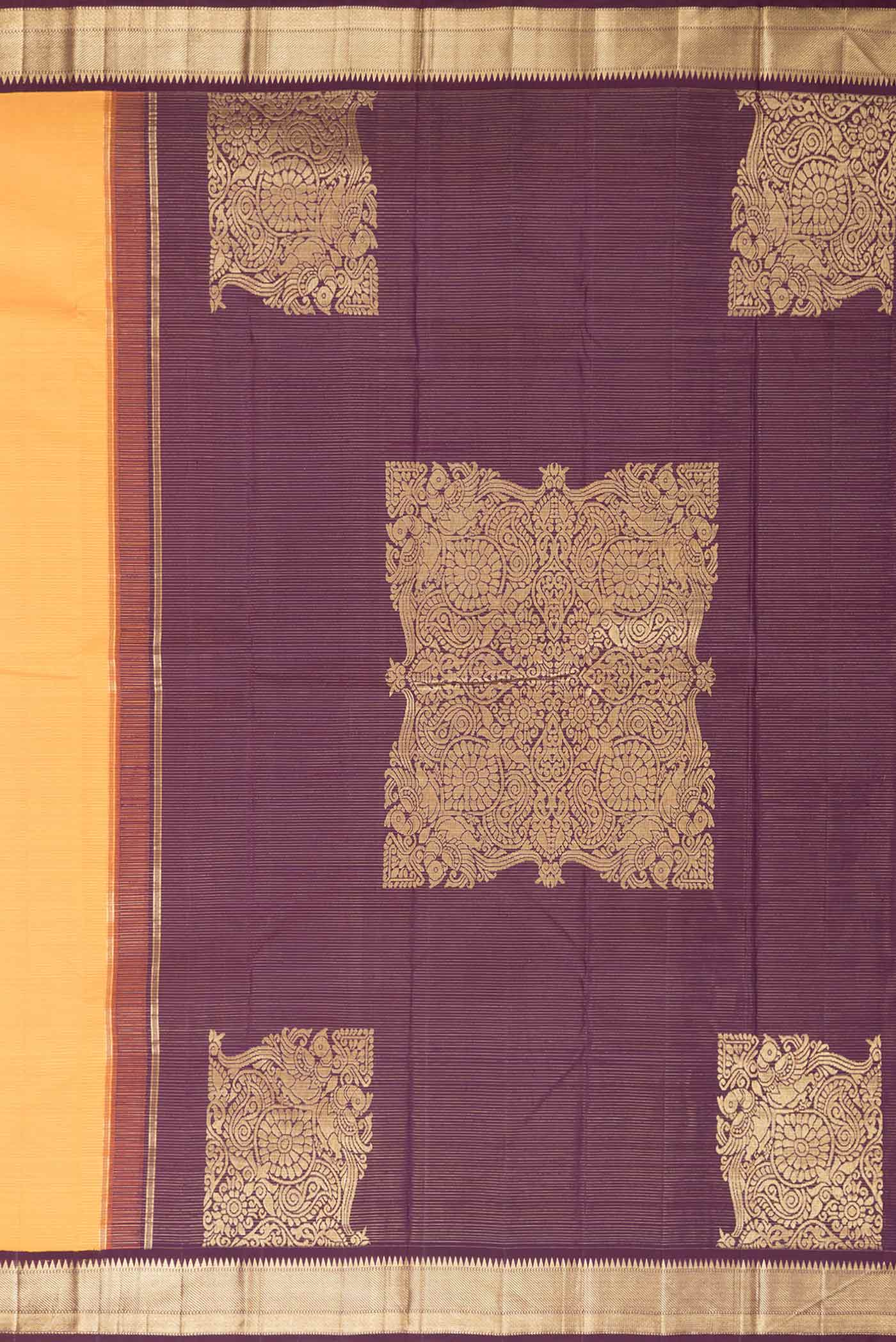 Yellow Dual Tone Kanjivaram Saree - Image 7