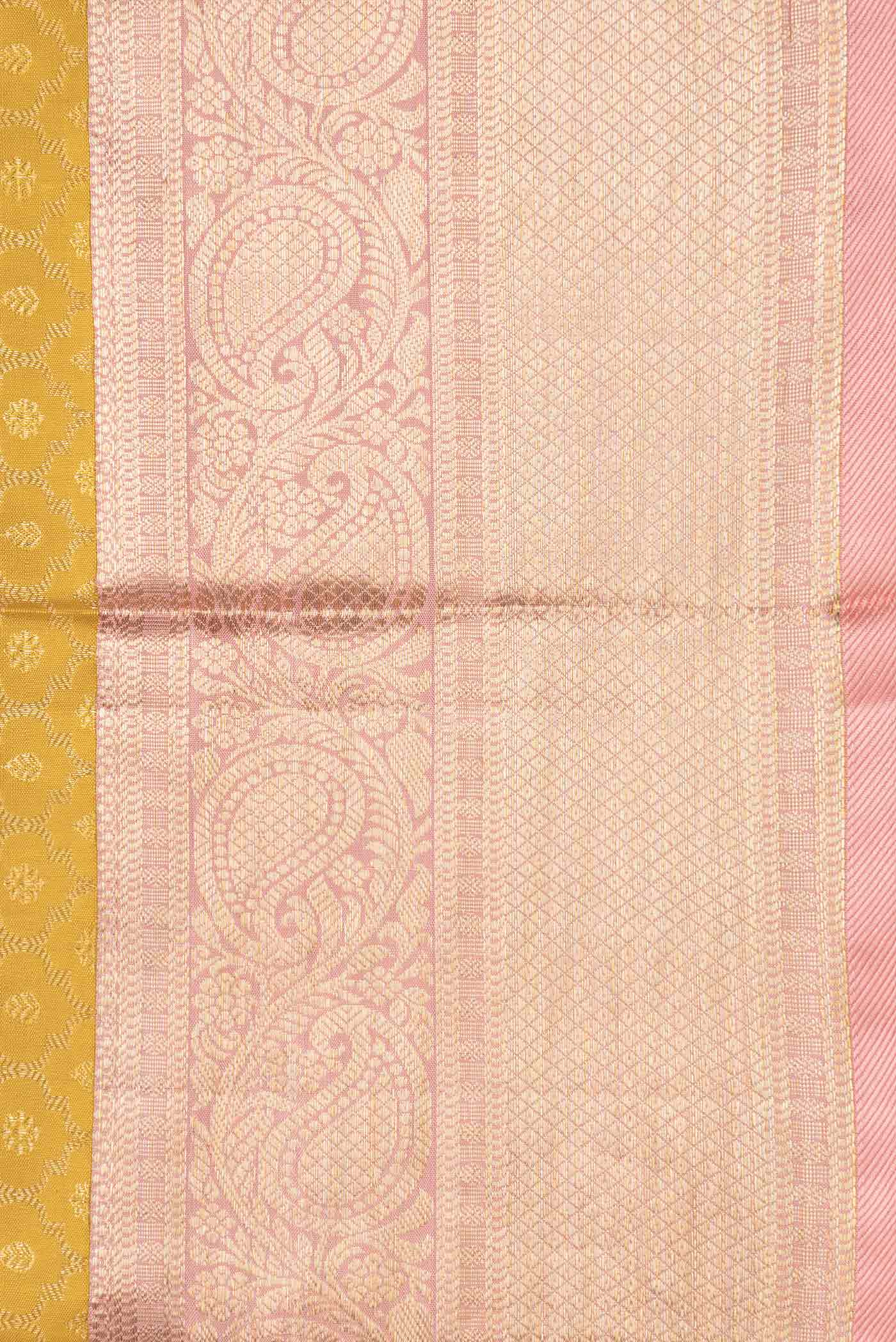 Yellow Dual Tone Kanchipuram Silk Saree - Image 3