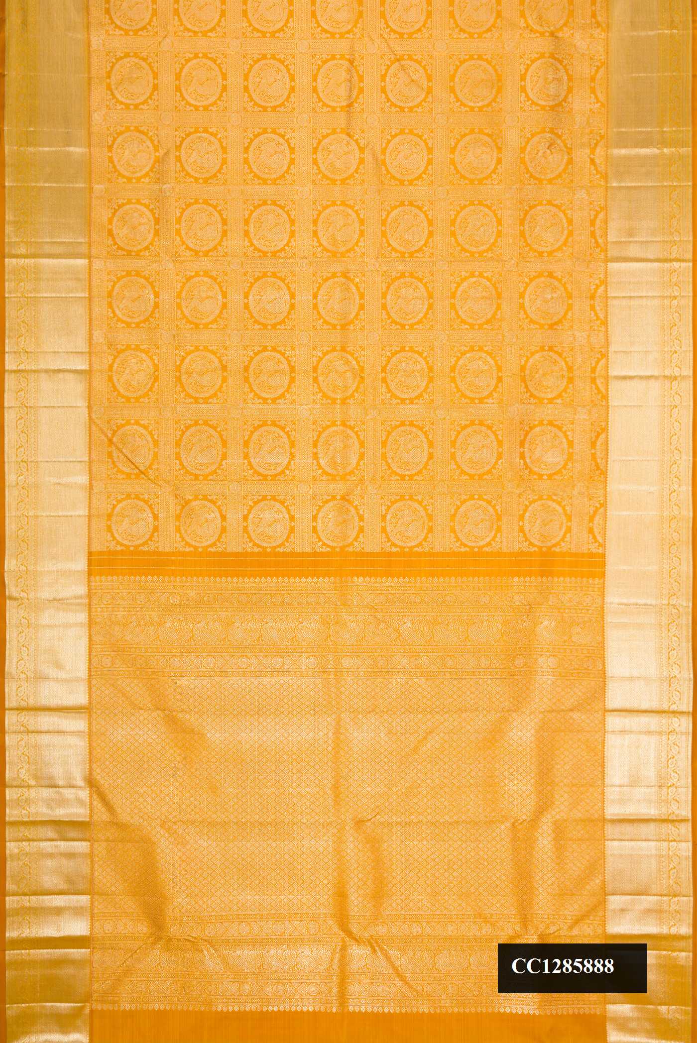 Yellow Dual Tone Kanchipuram Silk Saree