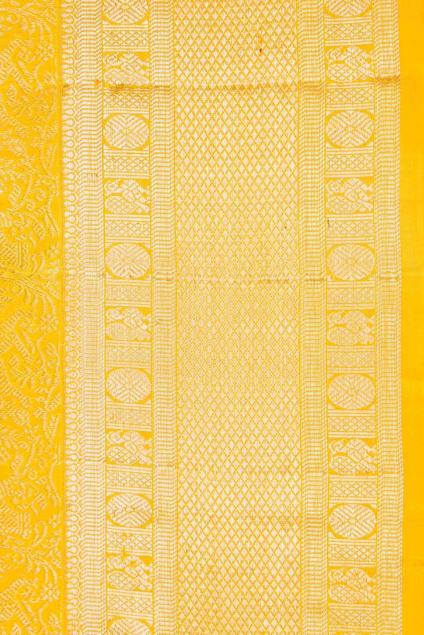 Yellow Dual Tone Kanchipuram Silk Saree - Image 3