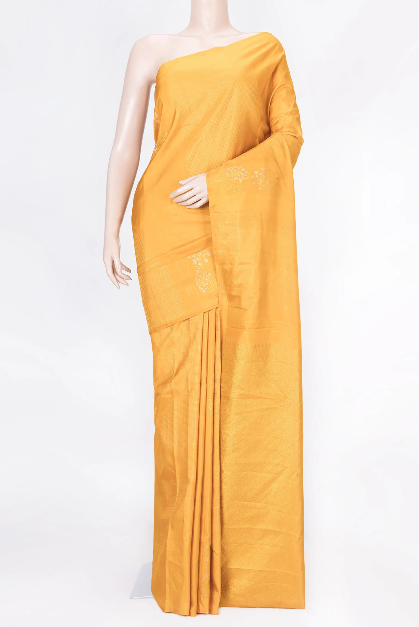 Yellow Dual Tone Kanjivaram Silk Saree
