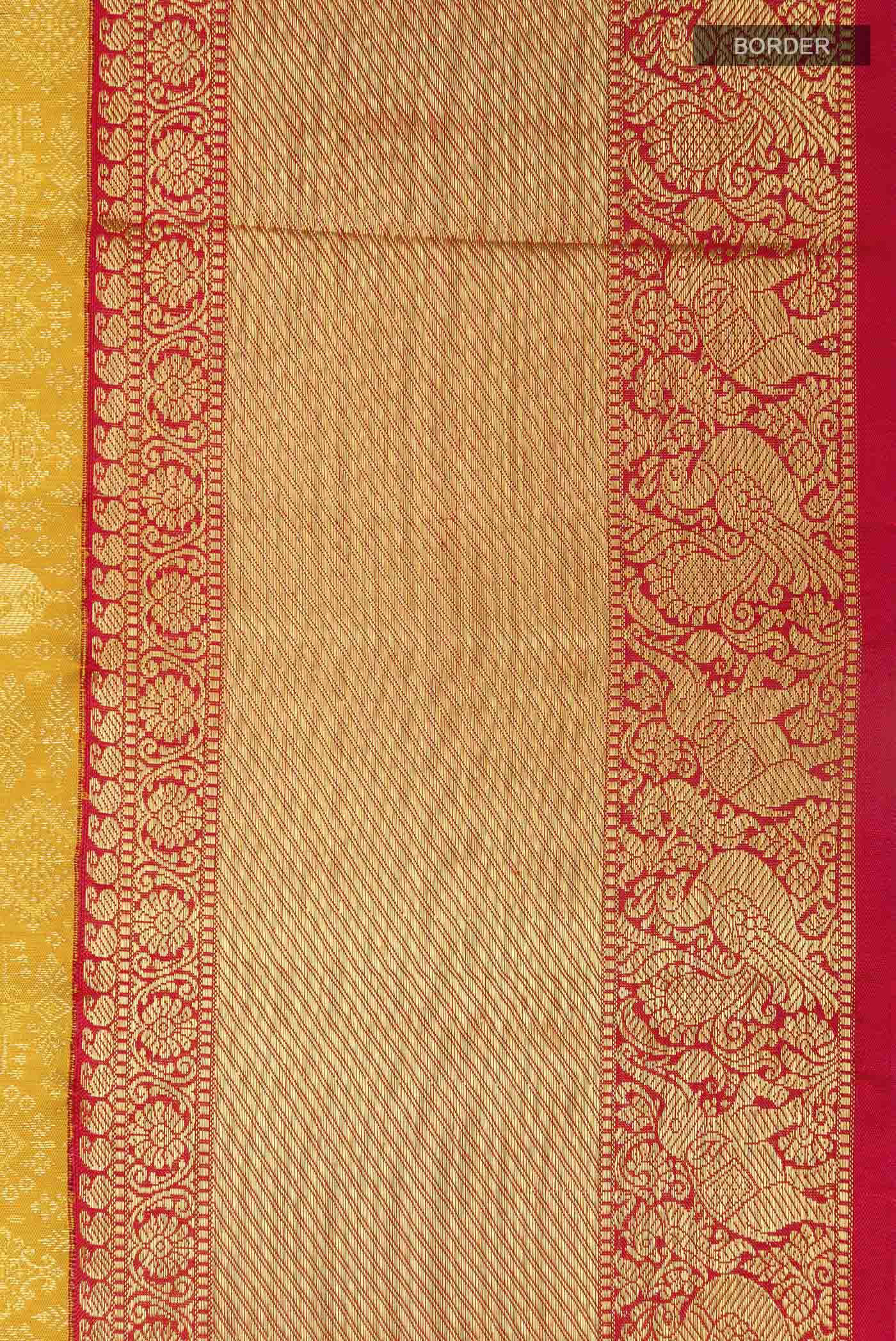 Yellow Dual Tone Kanjivaram Silk Saree - Image 3
