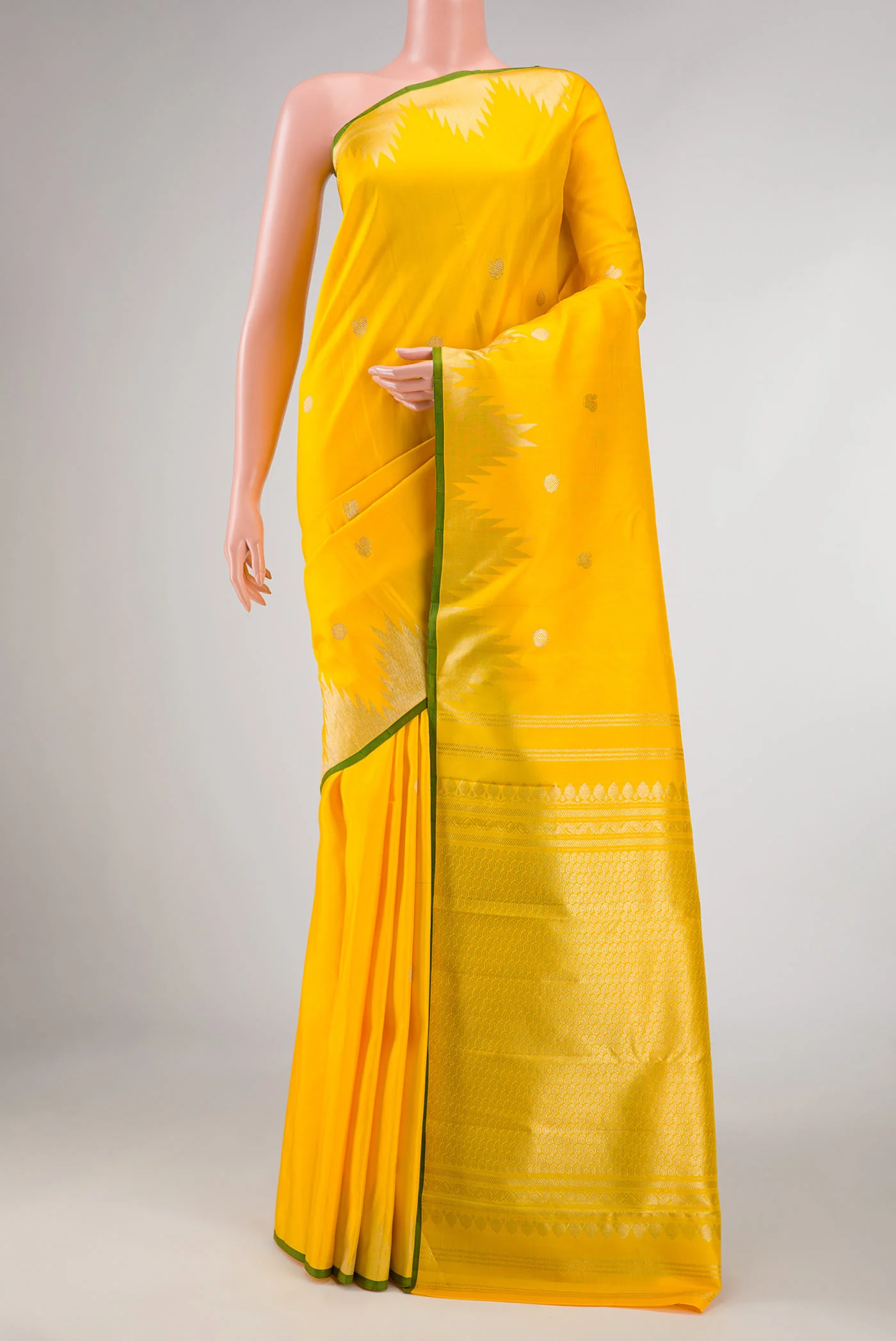 Yellow Dual Tone Kanjivaram Silk Saree