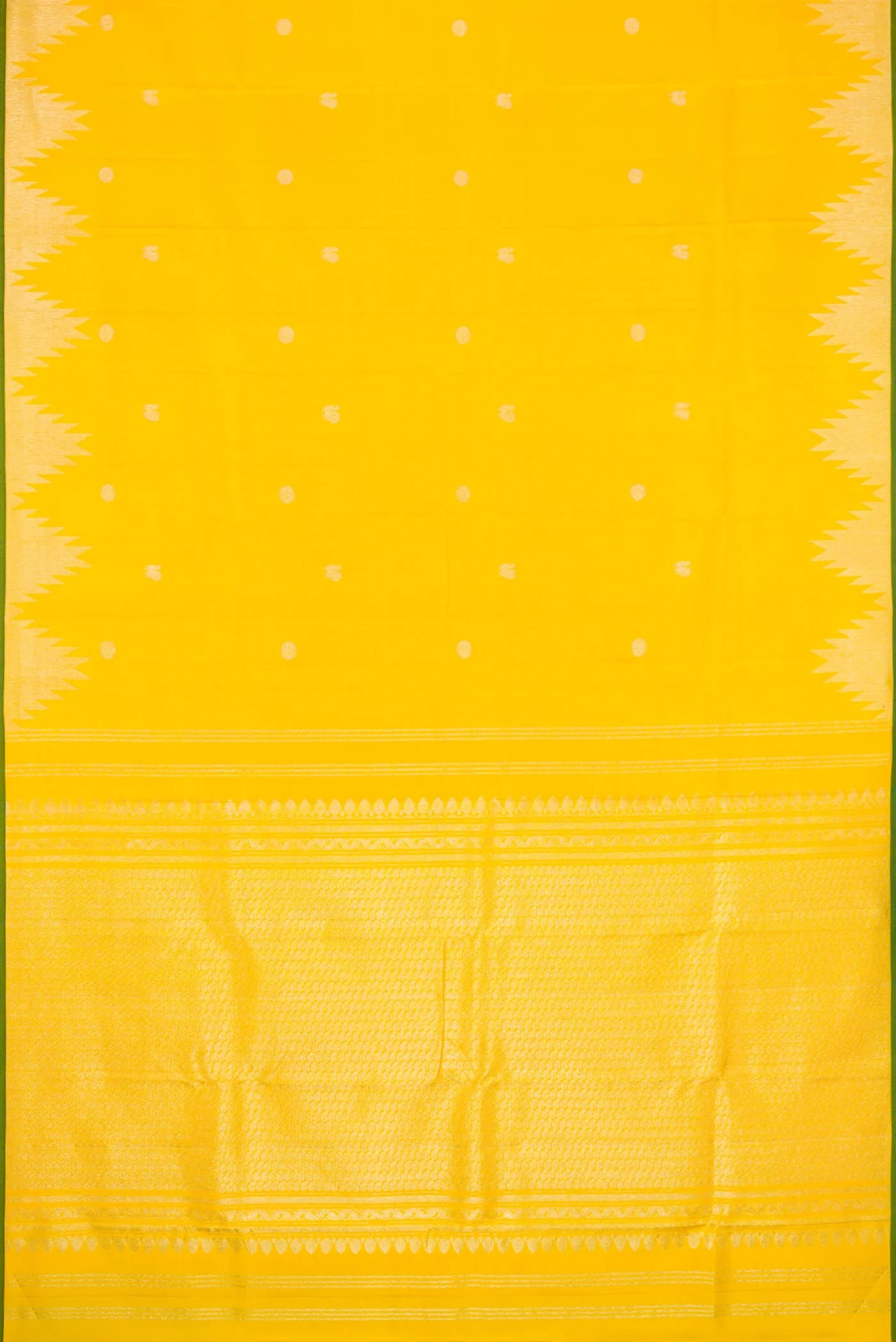 Yellow Dual Tone Kanjivaram Silk Saree - Image 6