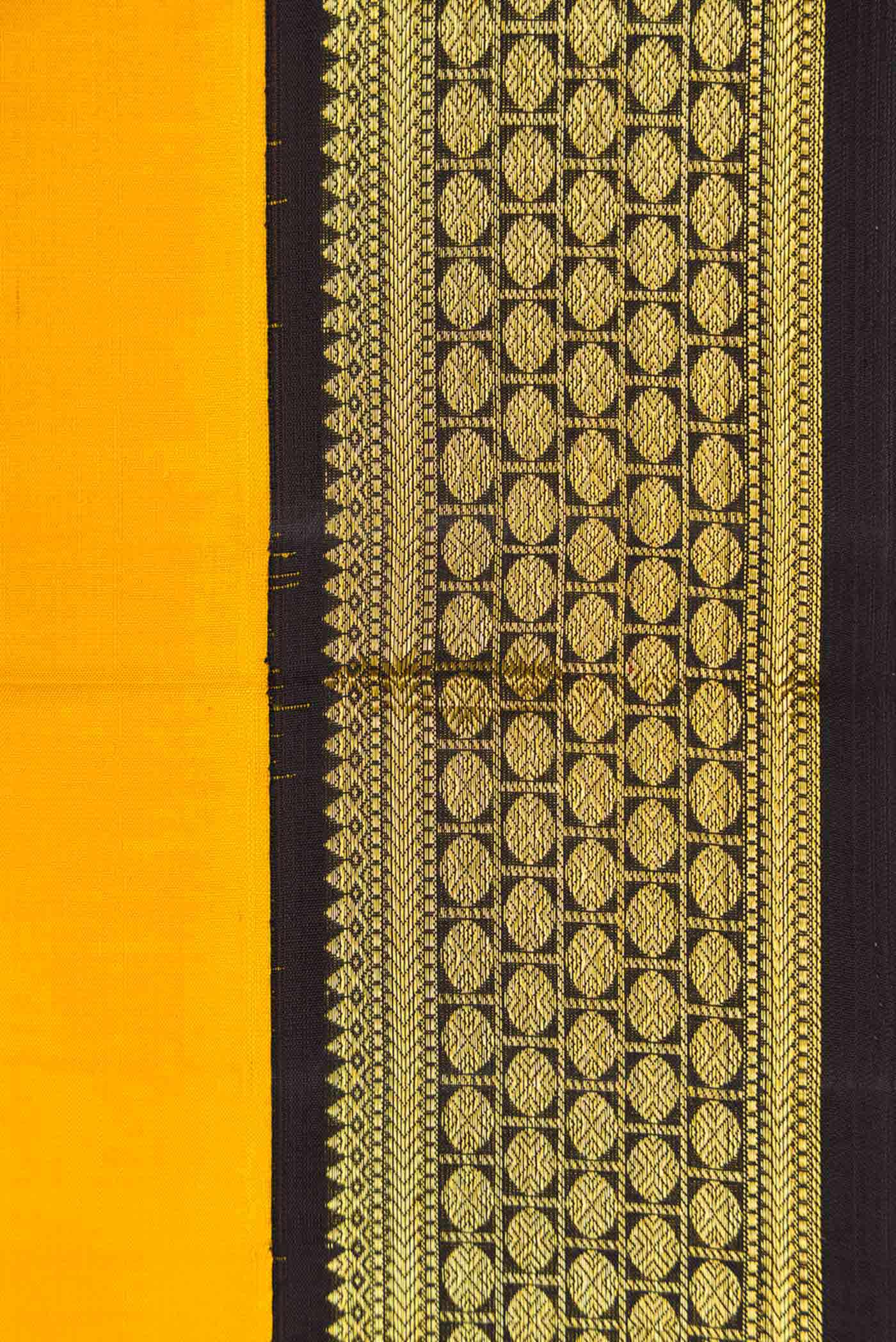Yellow Dual Tone Kanjivaram Silk Saree - Image 3