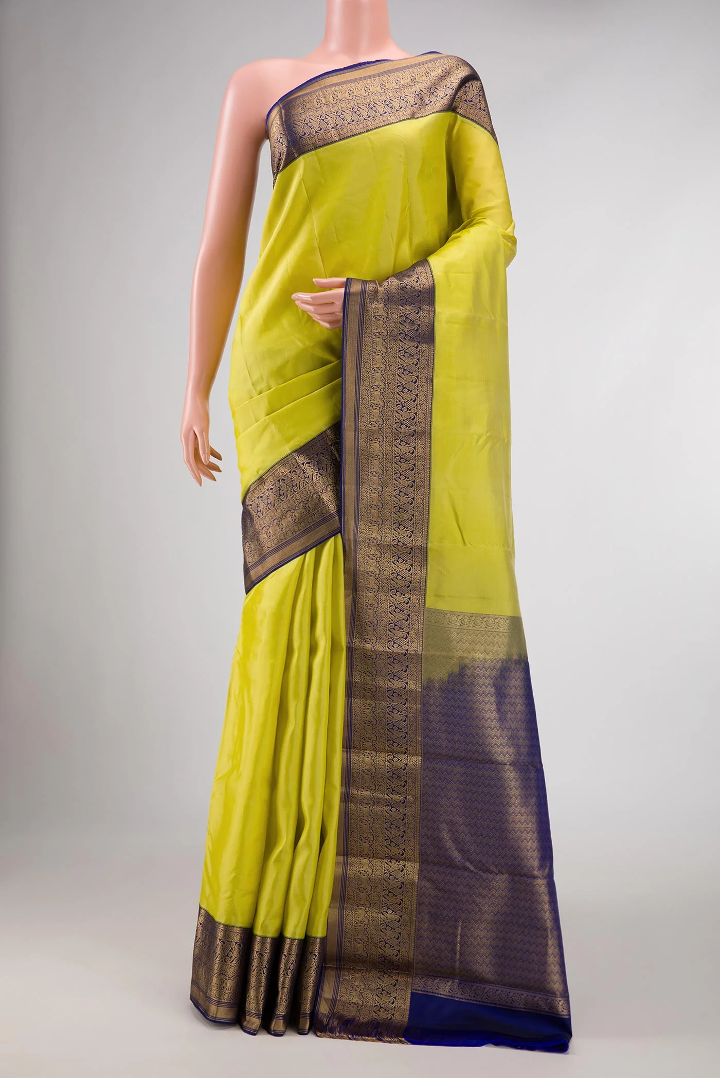 Yellow Dual Tone Kanchipuram Silk Saree