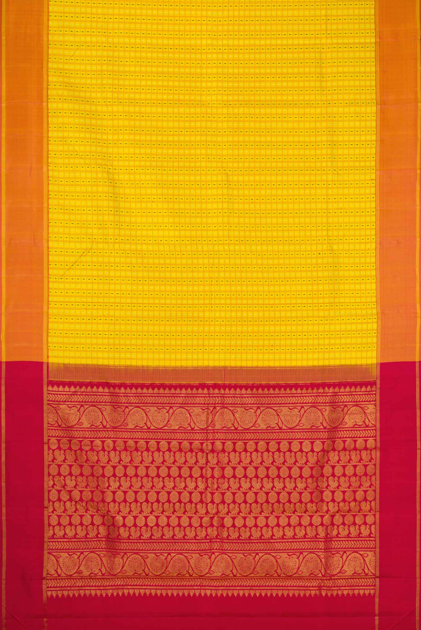 Yellow Kanchipuram Silk Saree - Image 6