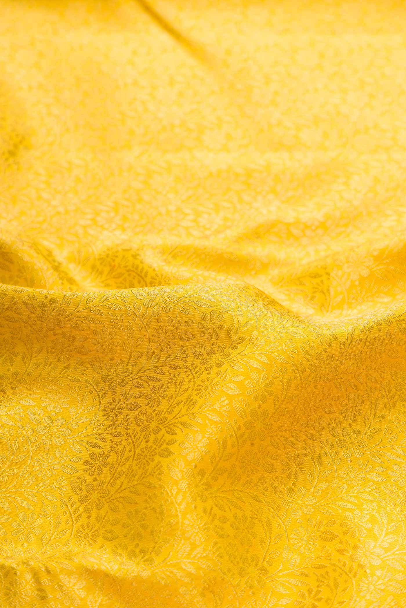 Yellow Dual Tone Kanchipuram Silk Saree - Image 3