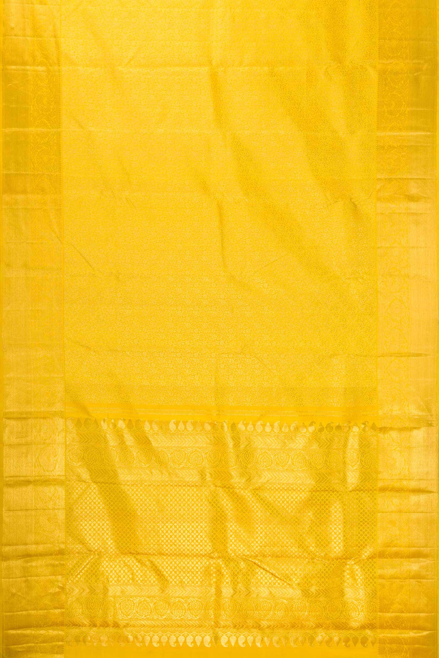Yellow Dual Tone Kanchipuram Silk Saree - Image 4