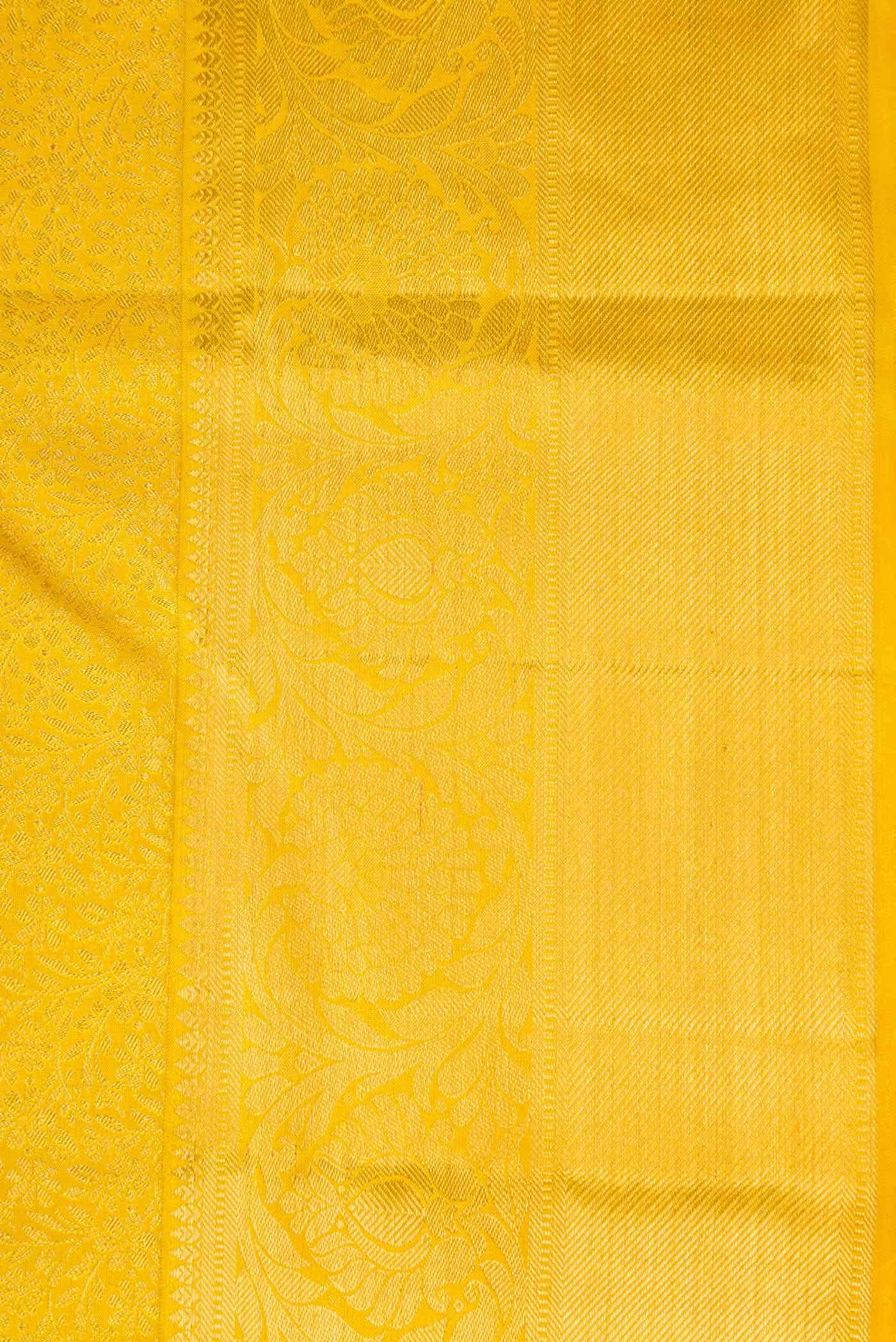 Yellow Dual Tone Kanchipuram Silk Saree - Image 6