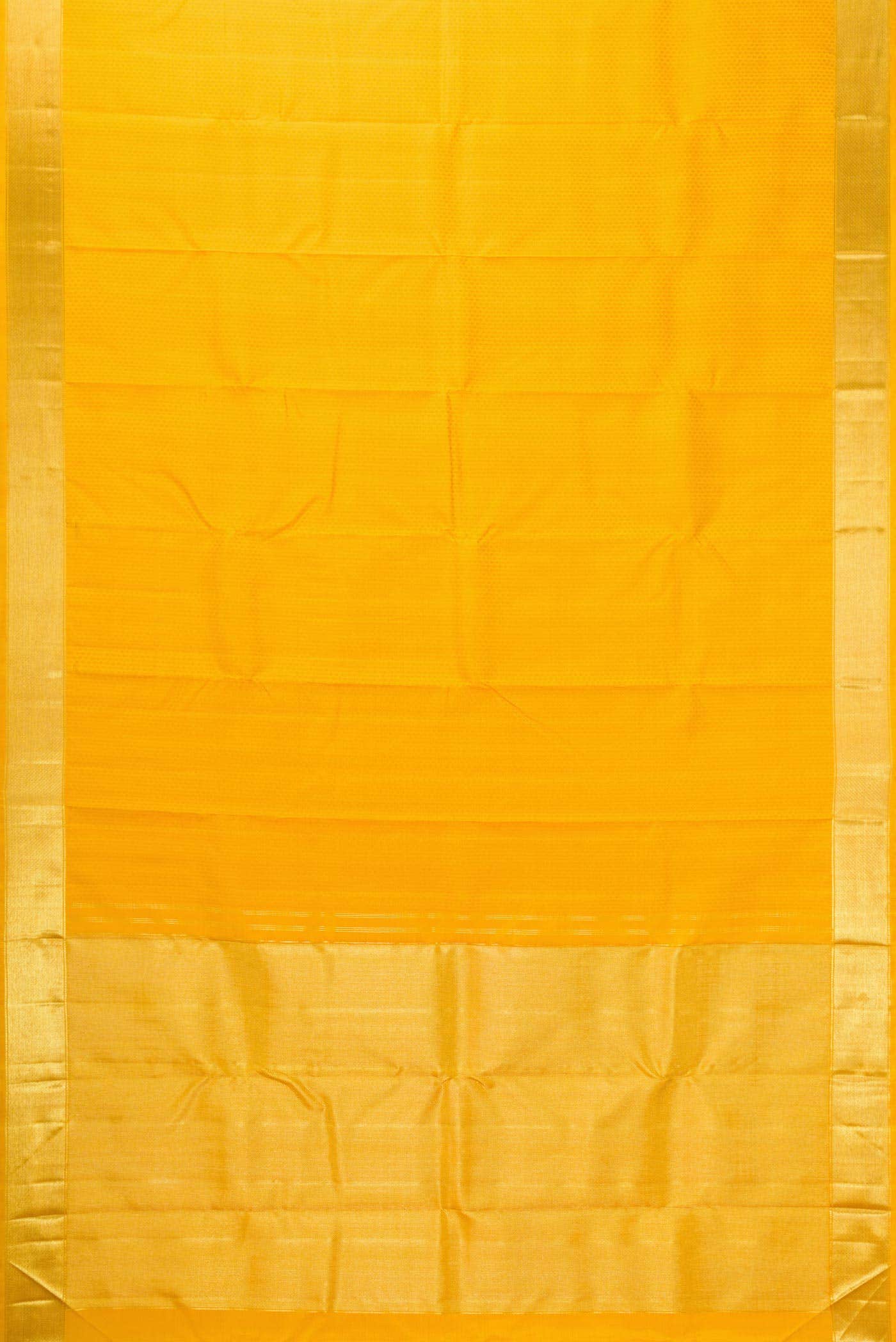 Pure Silk Pure Zari Yellow Dual Tone Kanchipuram Saree - Image 4