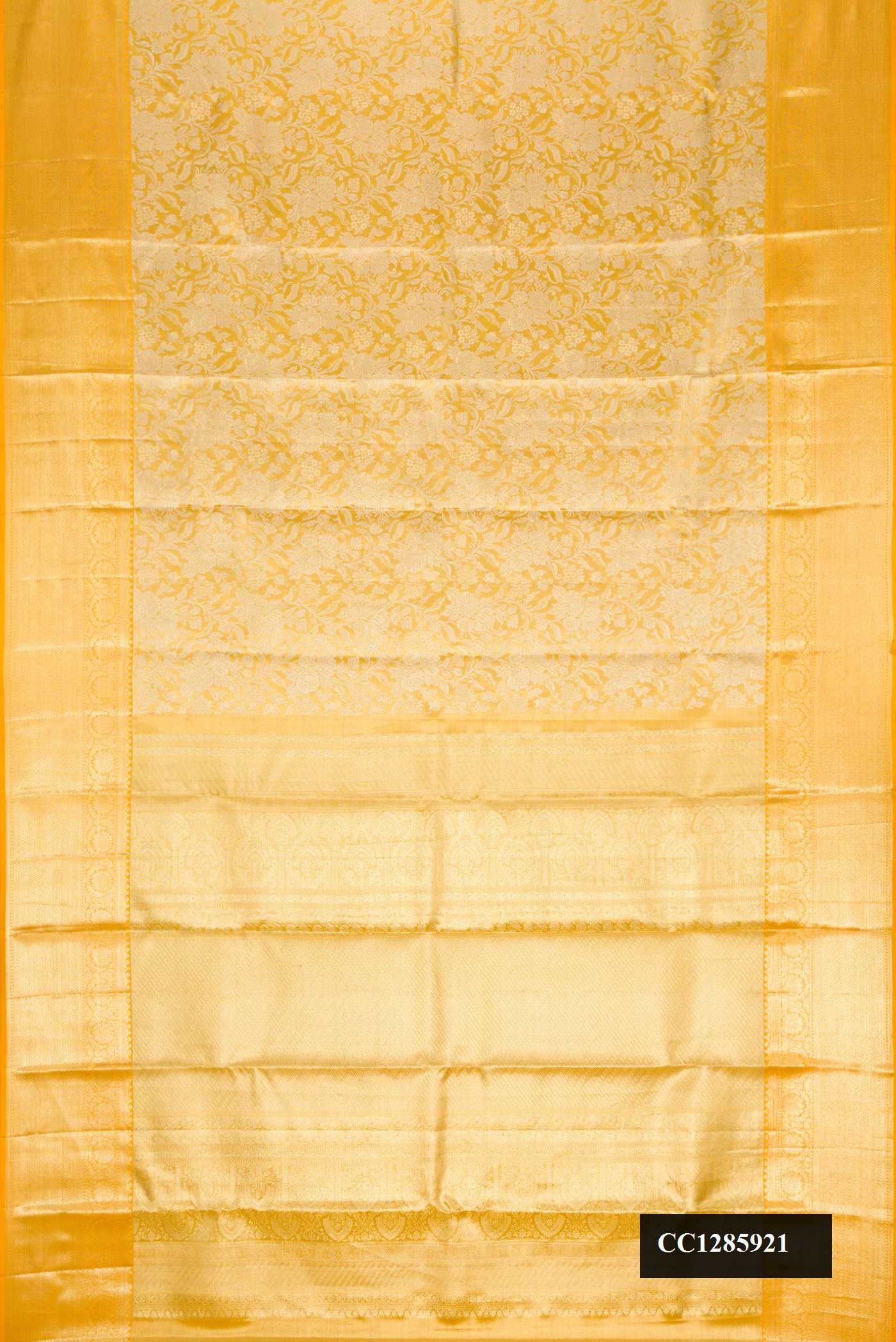 Yellow Dual Tone Kanchipuram Tissue Silk Saree