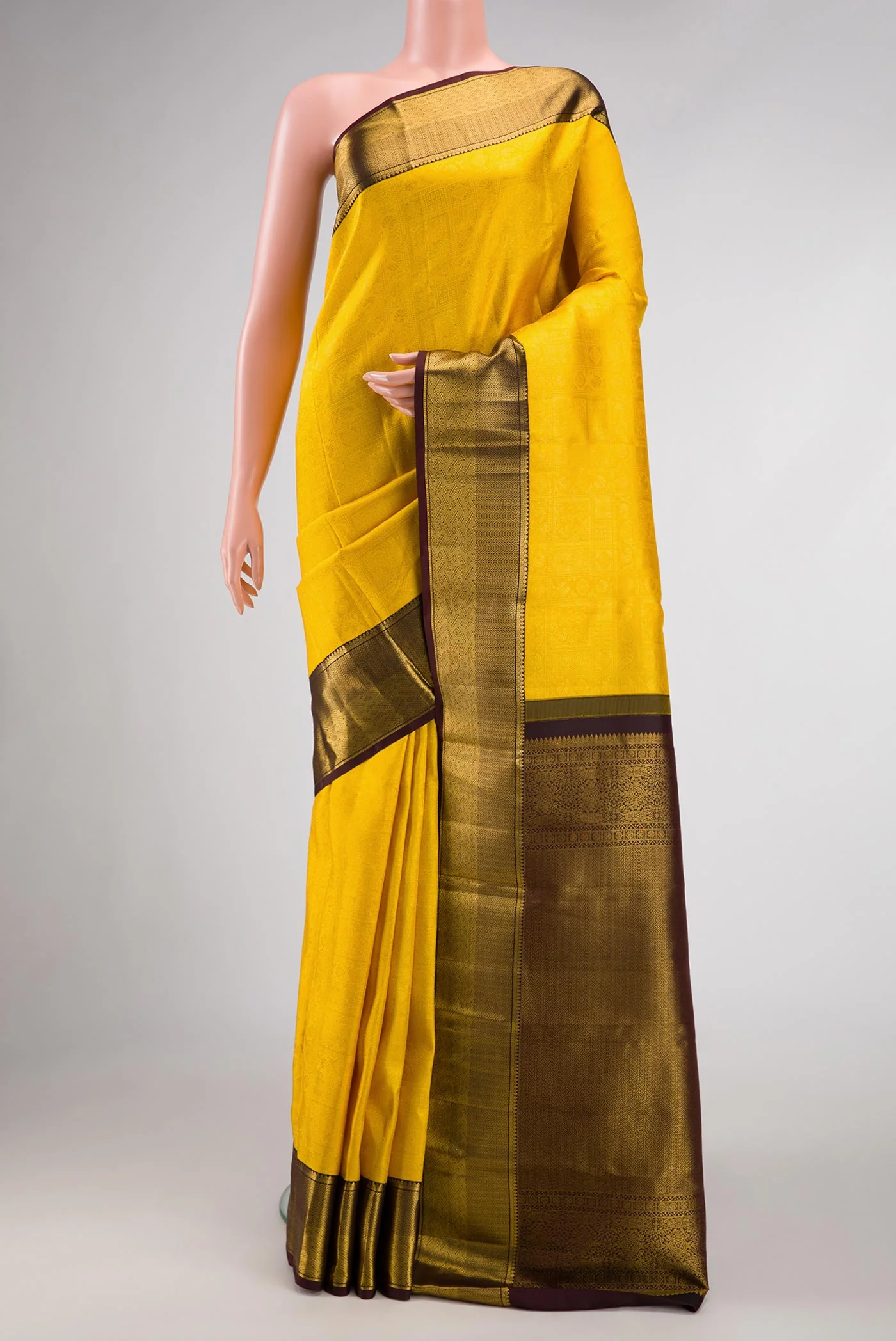 Yellow Kanjivaram Silk Saree