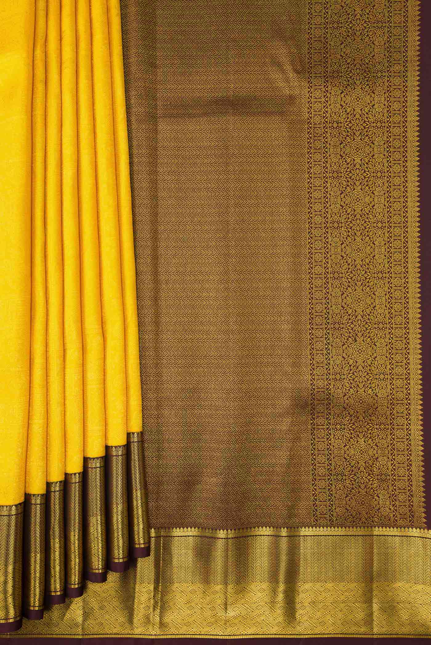 Yellow Kanjivaram Silk Saree - Image 4